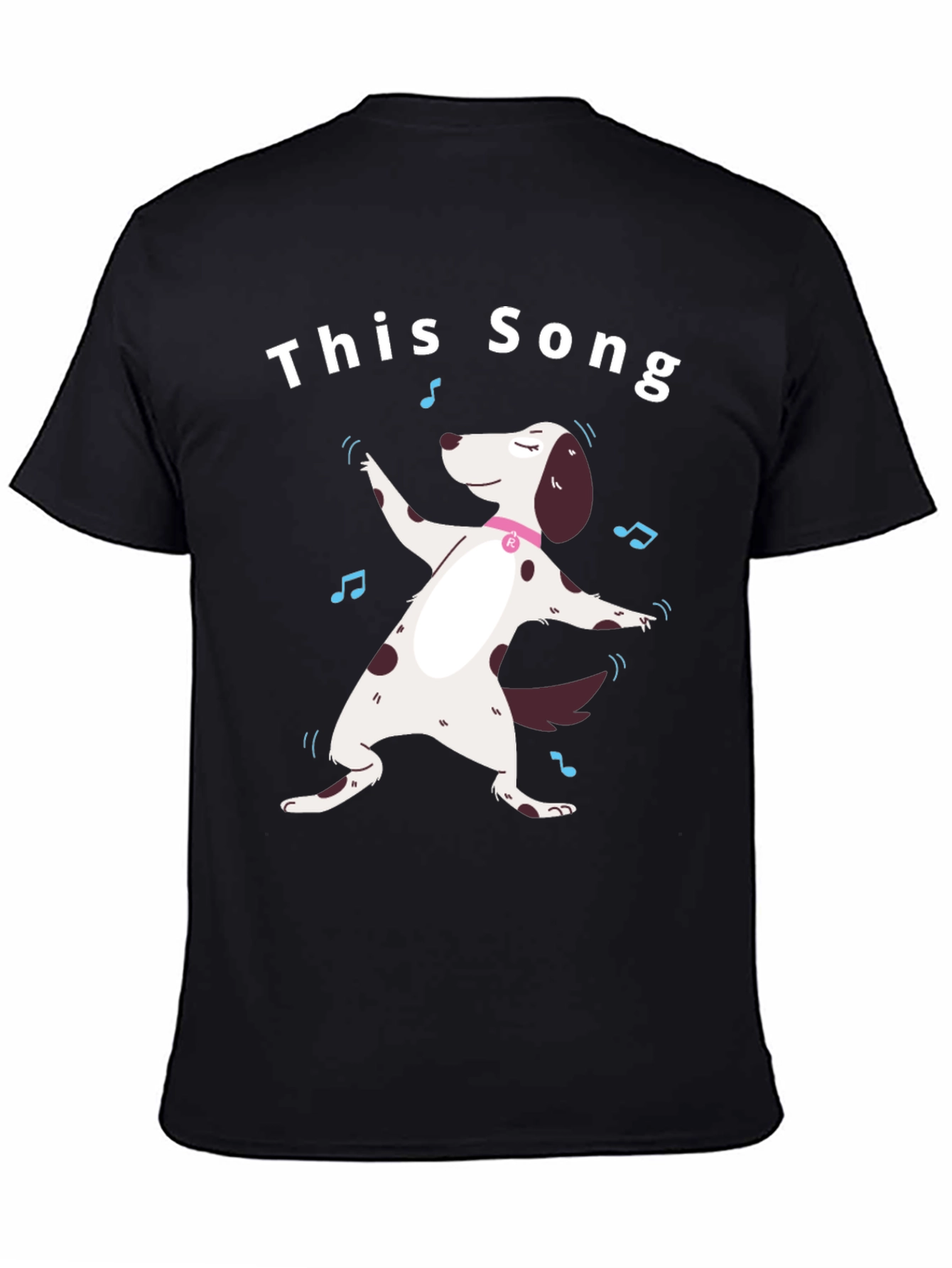 Black This Song T-Shirt - Dancing Dog Design view 4