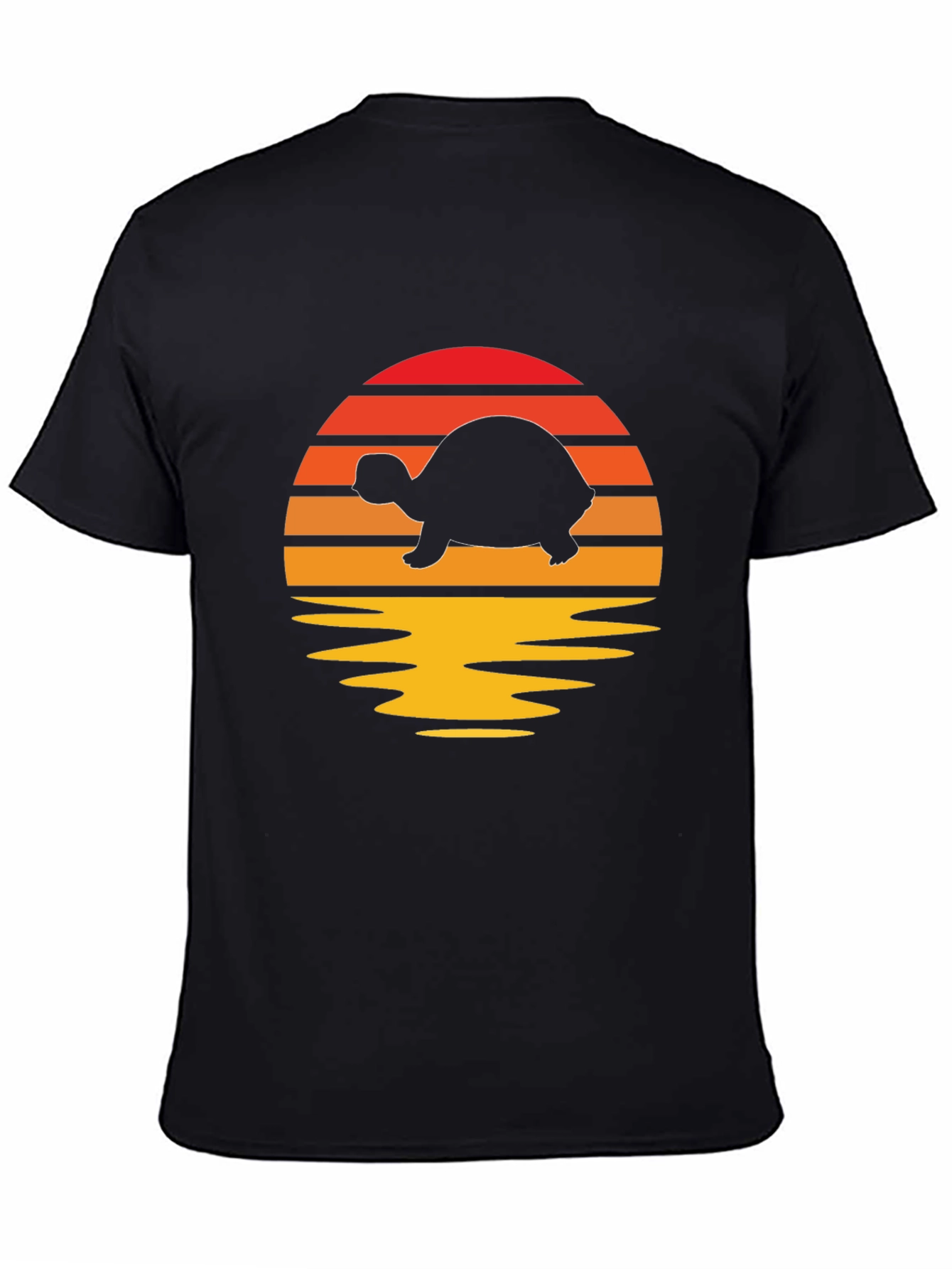 Black Turtle Sunset Graphic Tee - Retro Style Shirt view 4