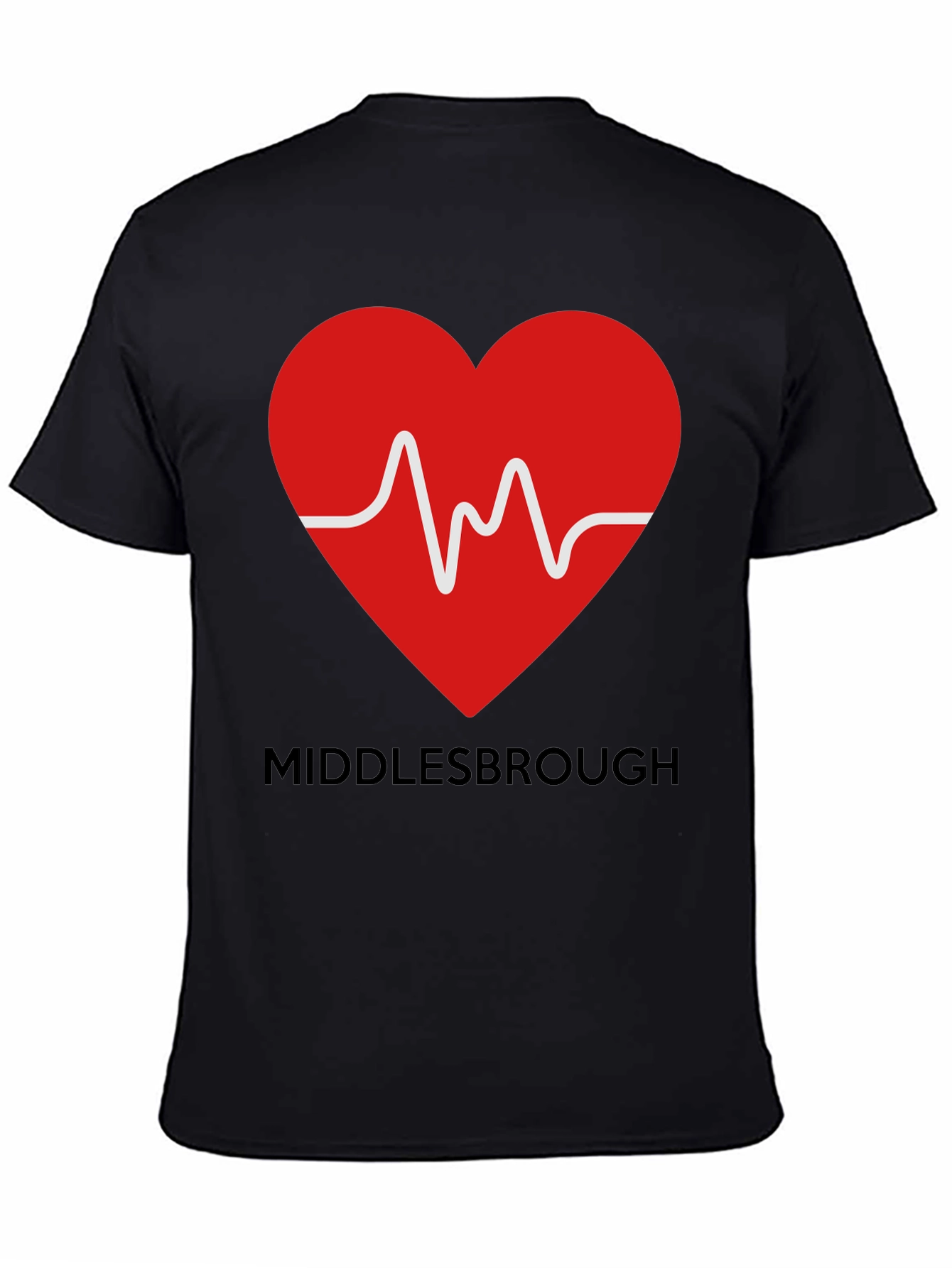 Black Middlesbrough Heartbeat T-Shirt view 4