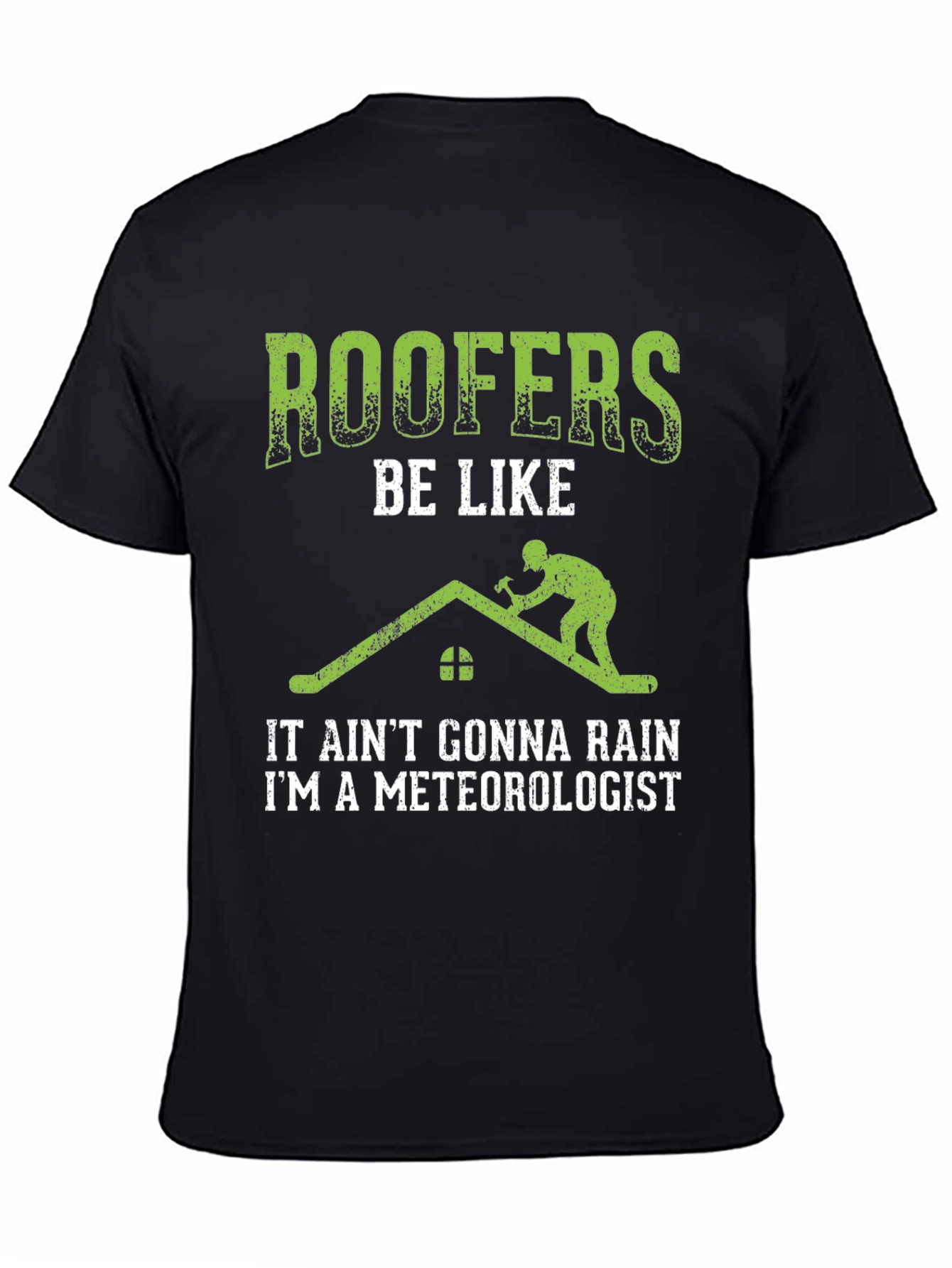 Black Roofer Meteorologist Graphic Tee view 4