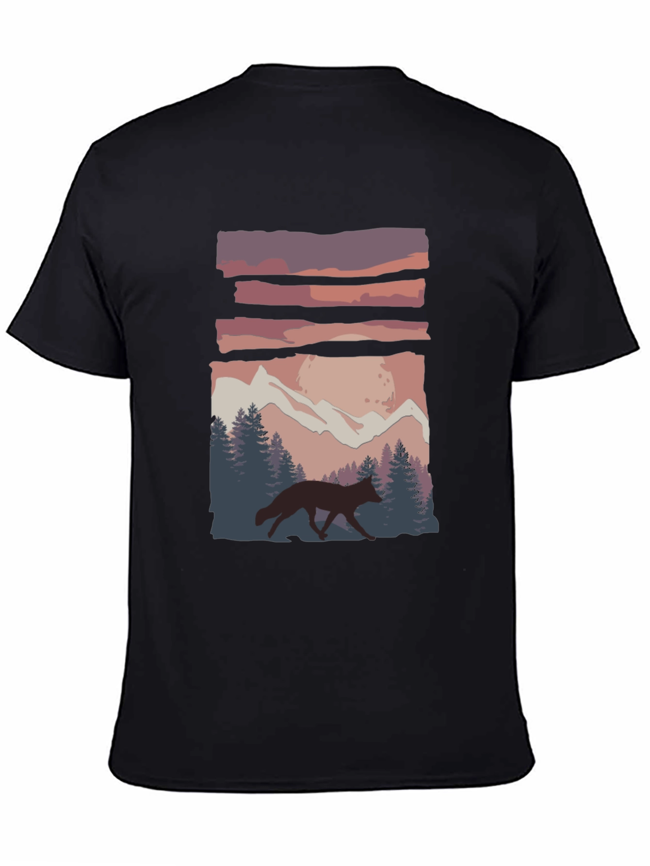 Black Wolf in the Wilderness Graphic Tee view 4