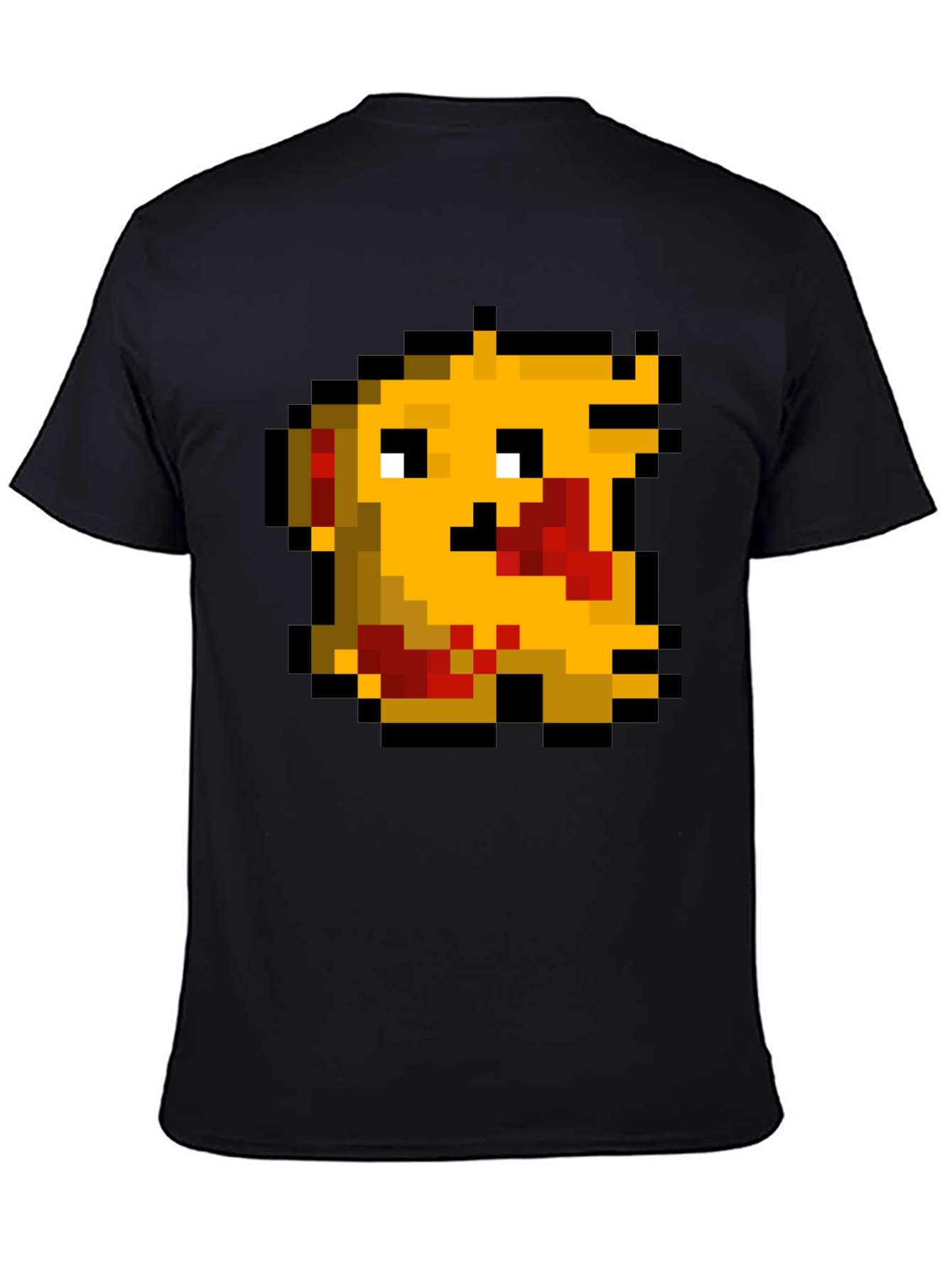 Black Pixel Monster Graphic Tee - Black Cotton Casual Shirt view 4