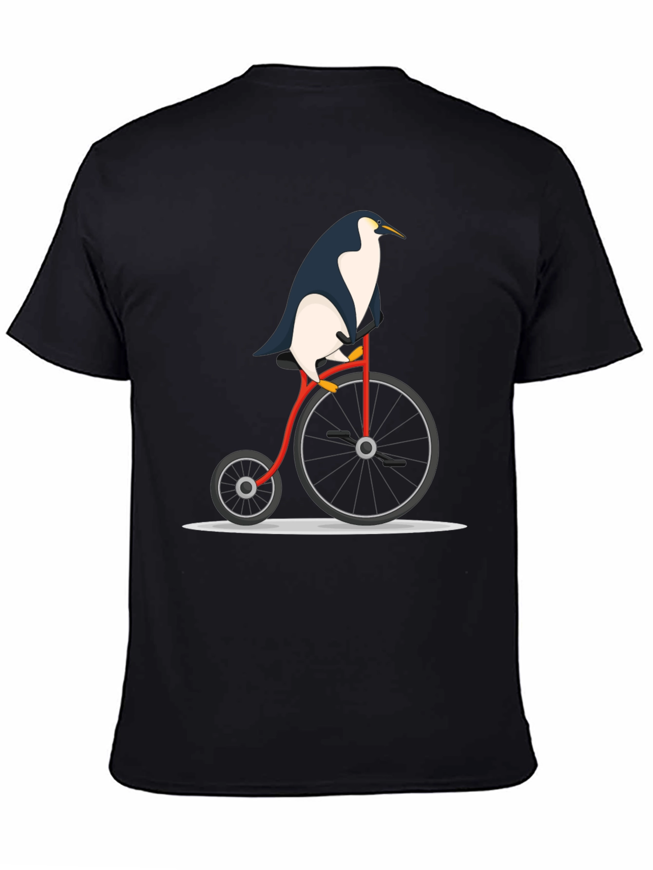 Black Penguin on Bike Graphic Tee - Black view 4