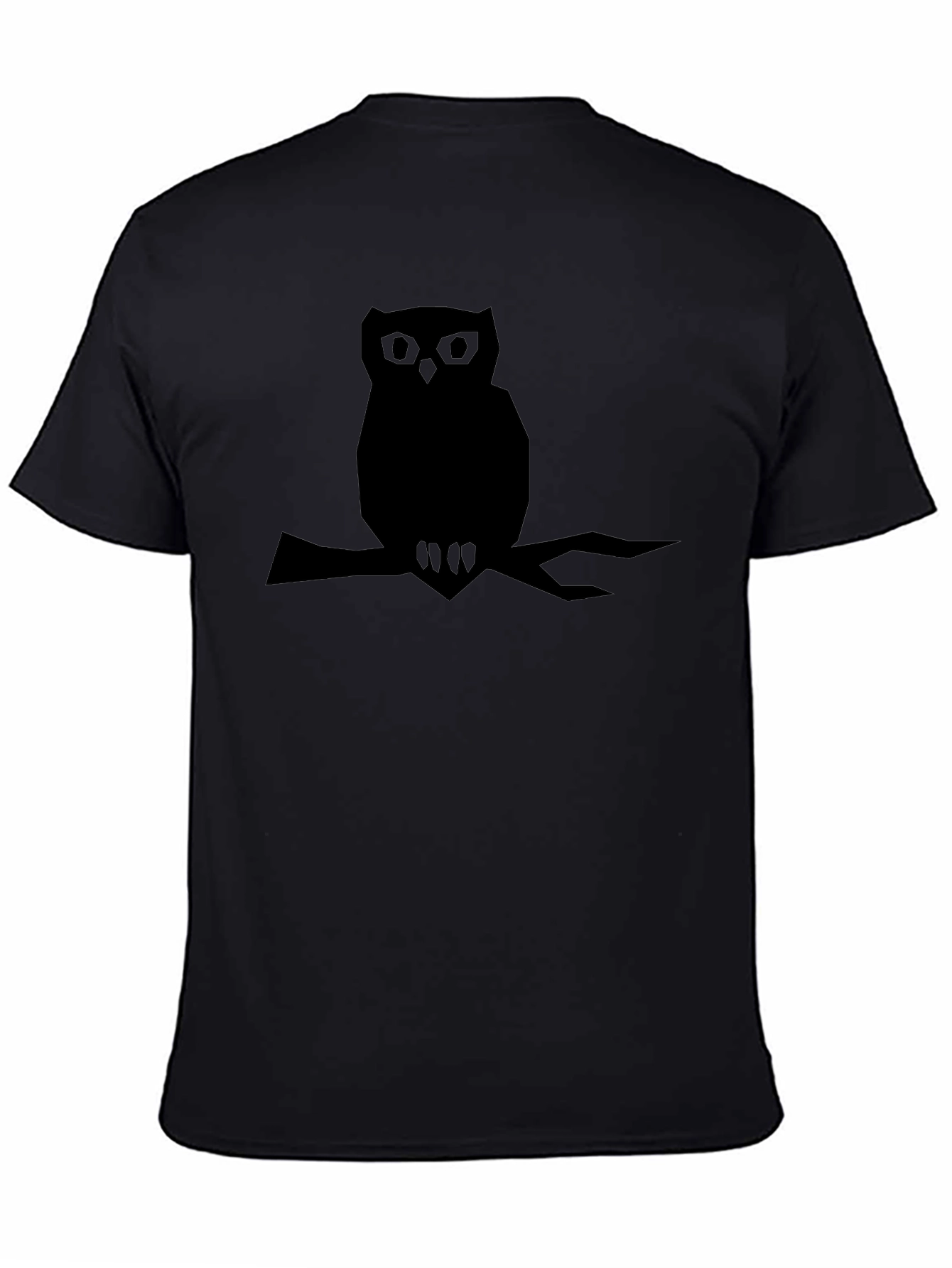 Black Men's Black Owl Graphic Tee view 4