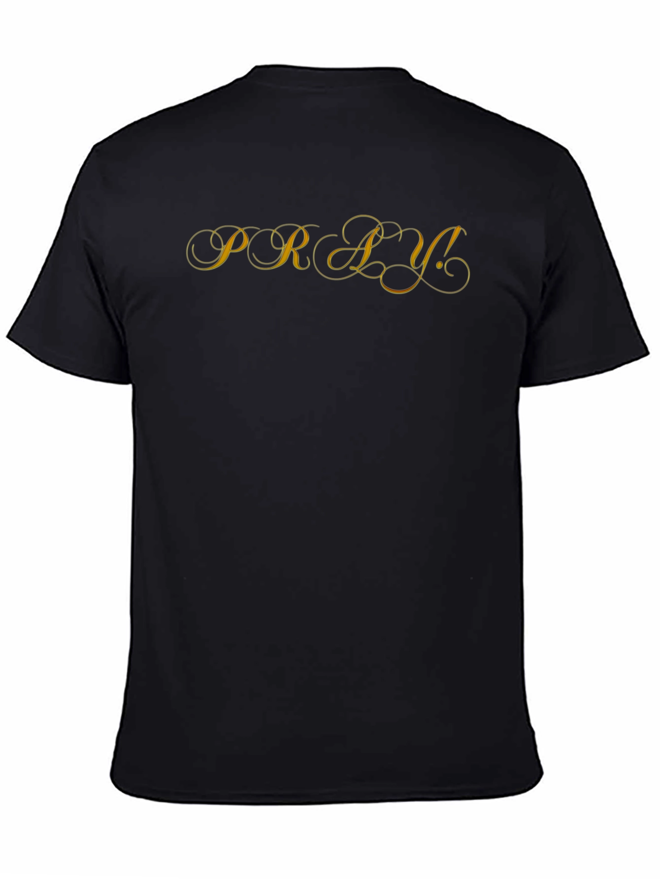 Black Pray Script Graphic Tee - Black Cotton Blend view 4