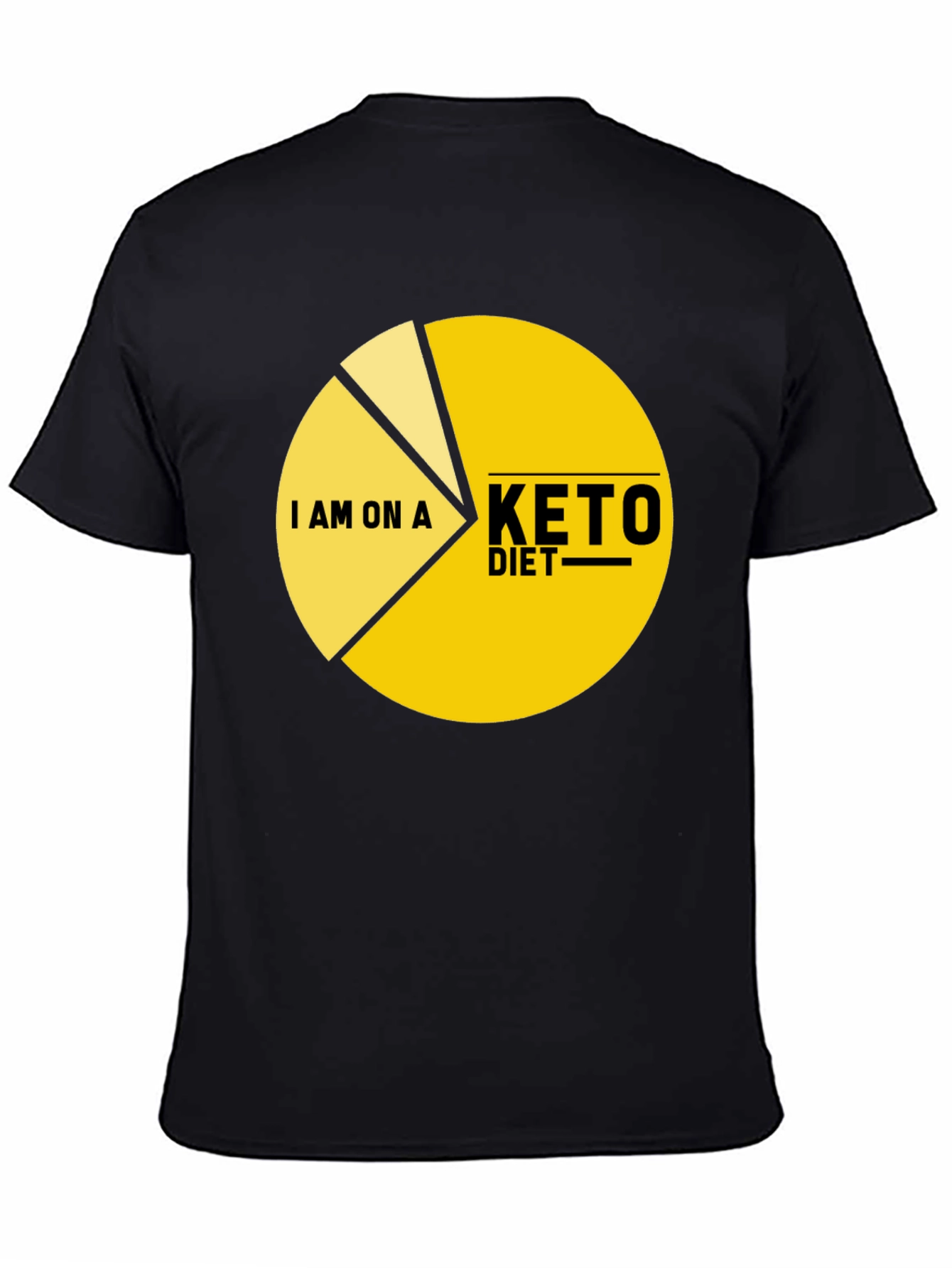 Black Keto Diet Pie Chart T-Shirt - Funny Dieting Tee view 4