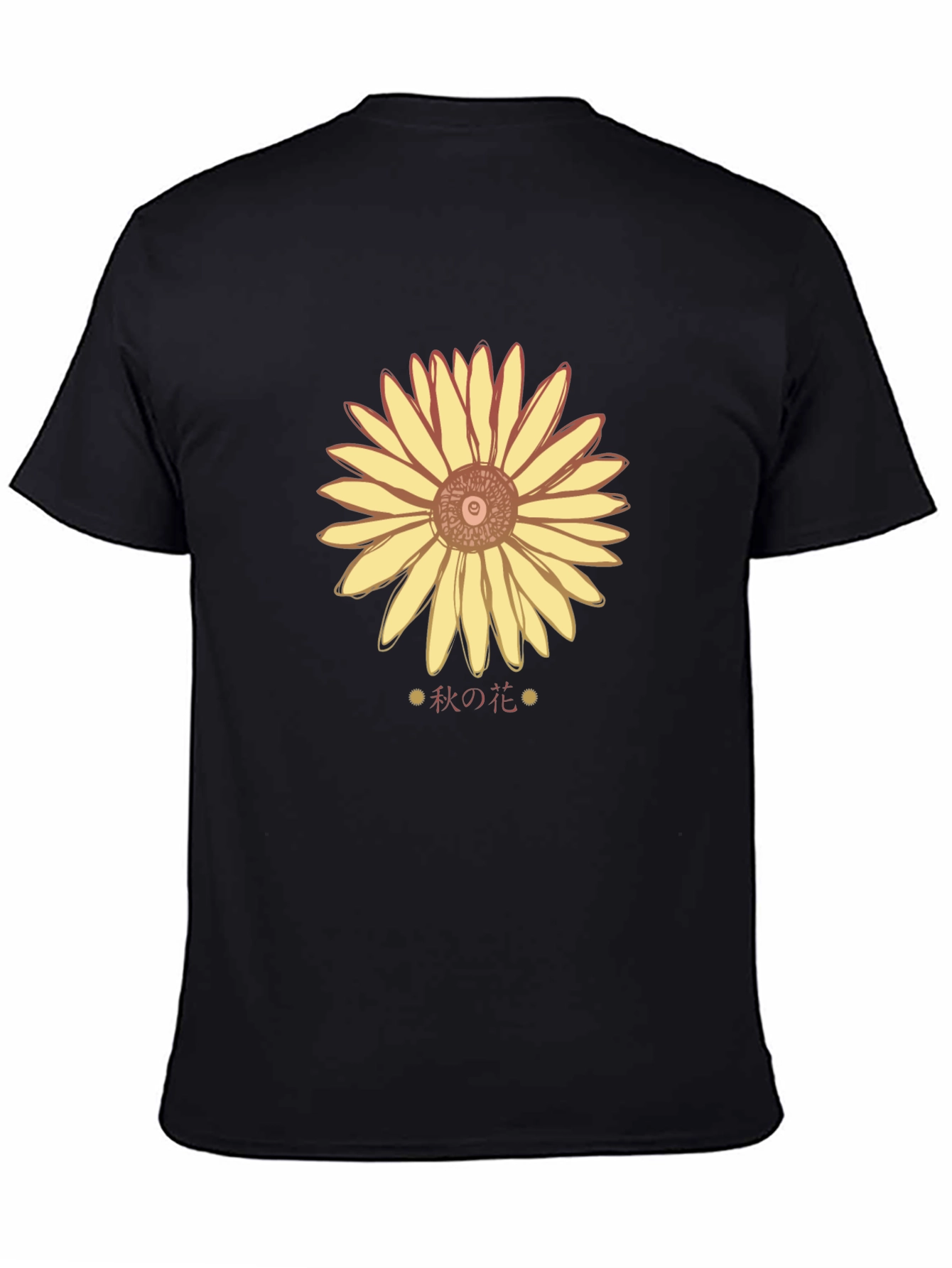Black Autumn Floral T-Shirt - Black Graphic Tee view 4