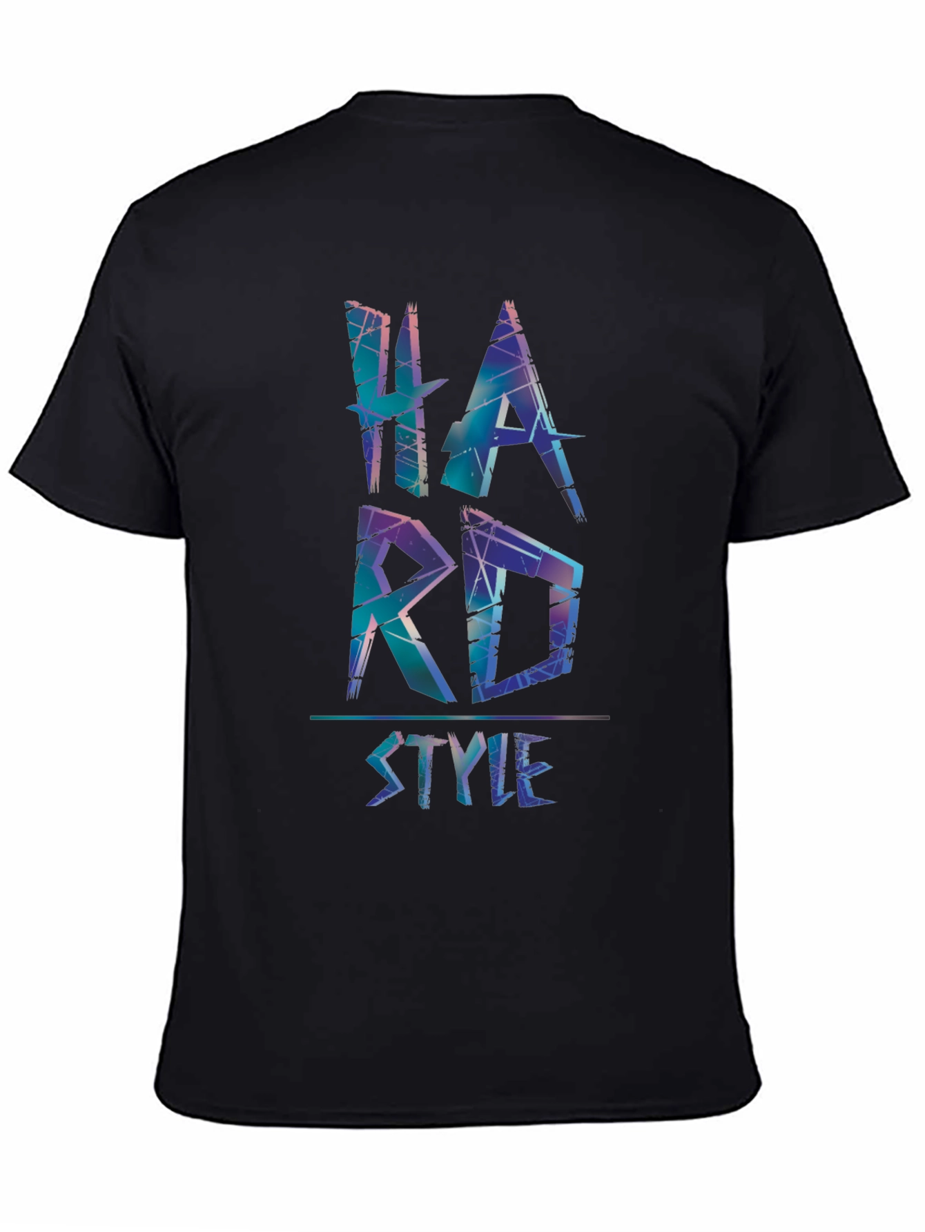 Black Hard Style Graphic Print Black T-Shirt view 4