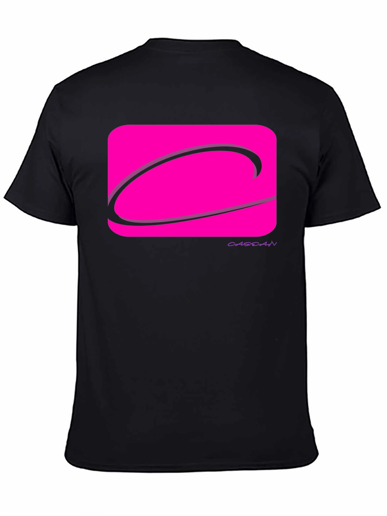 Black Modern Graphic Tee - Pink Logo Black T-Shirt view 4