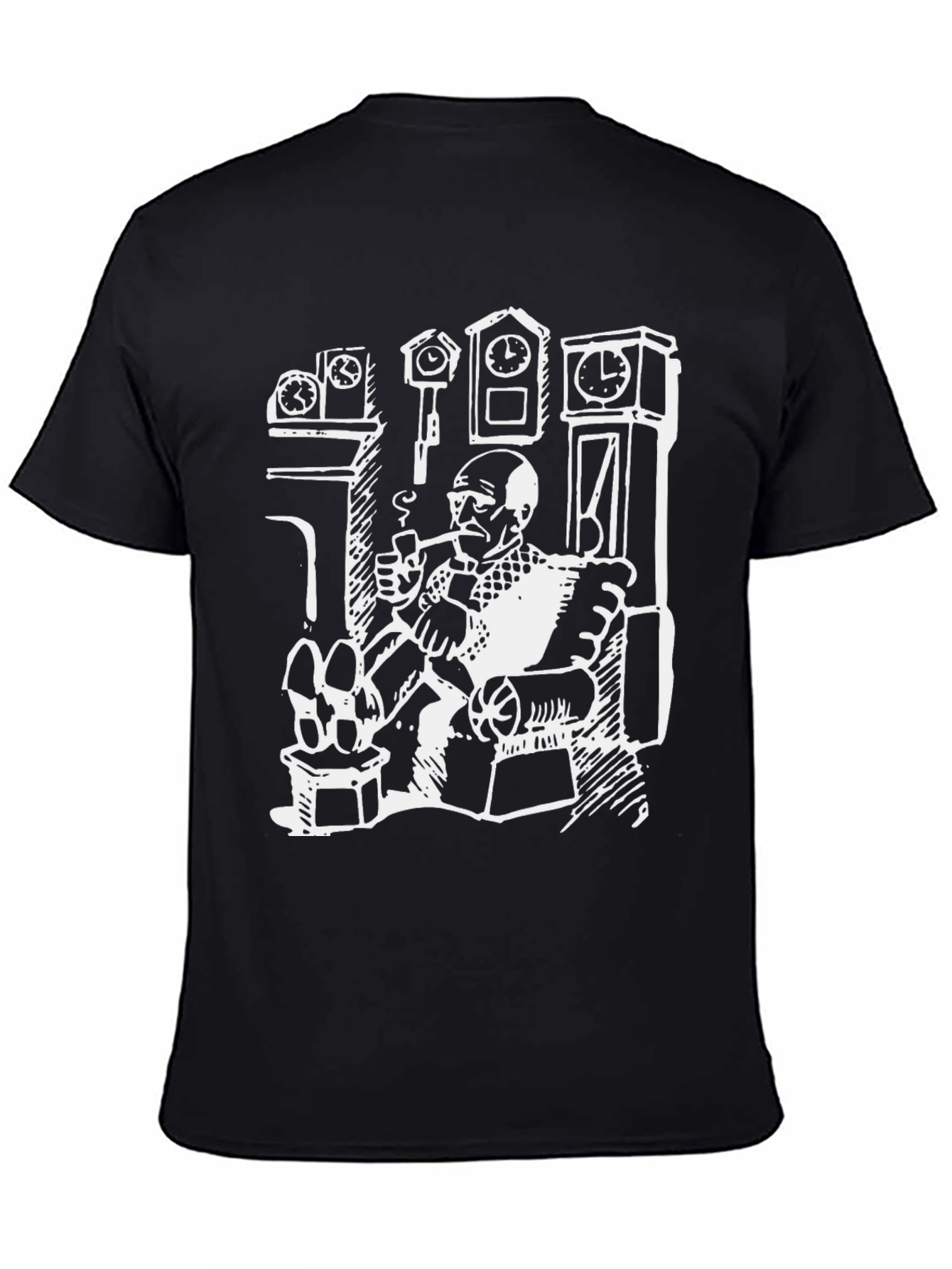 Black Novelty Graphic Tee - Clock Collector view 4