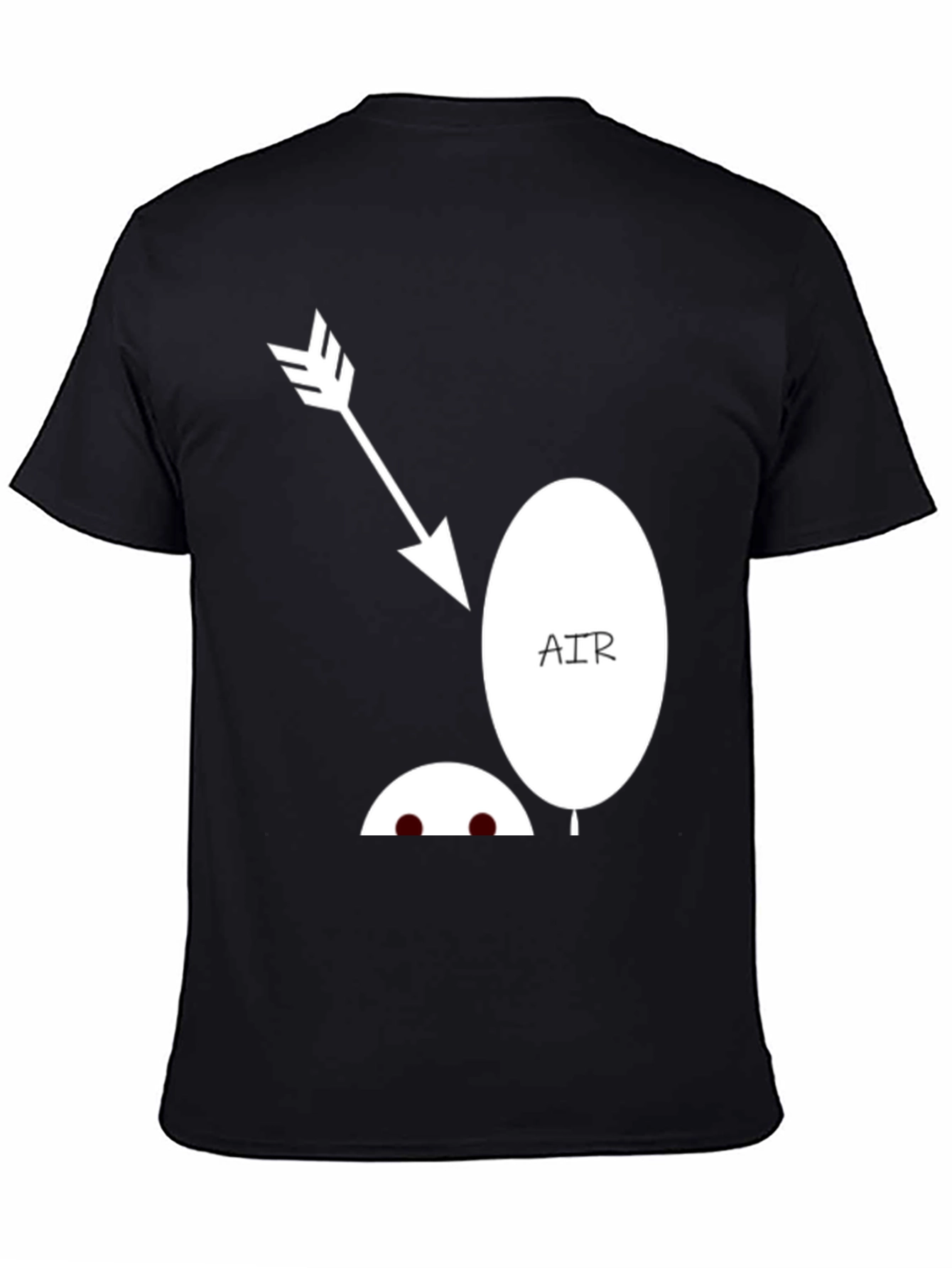Black Funny Arrow Air Balloon Graphic T-Shirt view 4