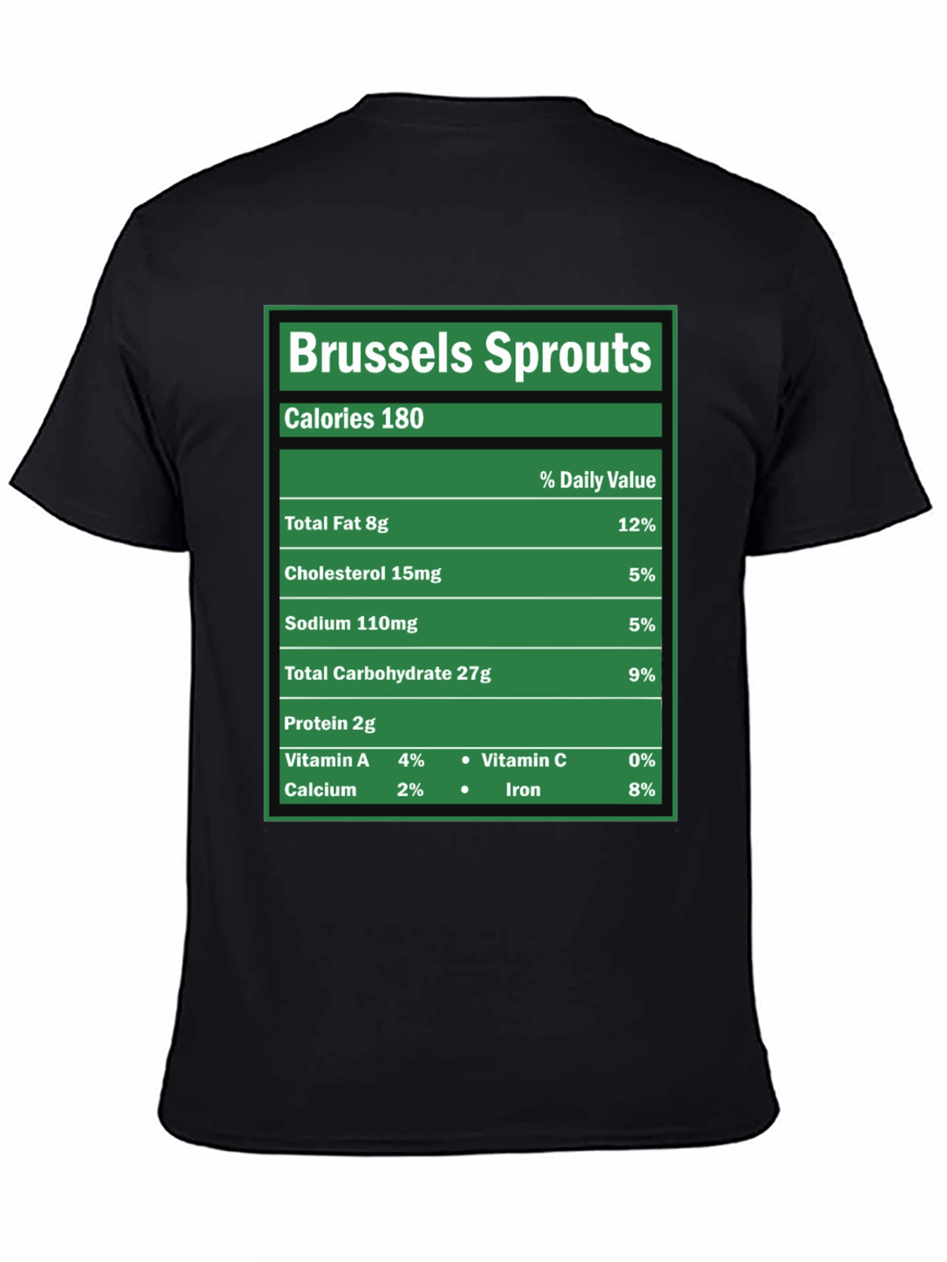 Black Brussels Sprouts Nutrition Facts Novelty T-Shirt view 4