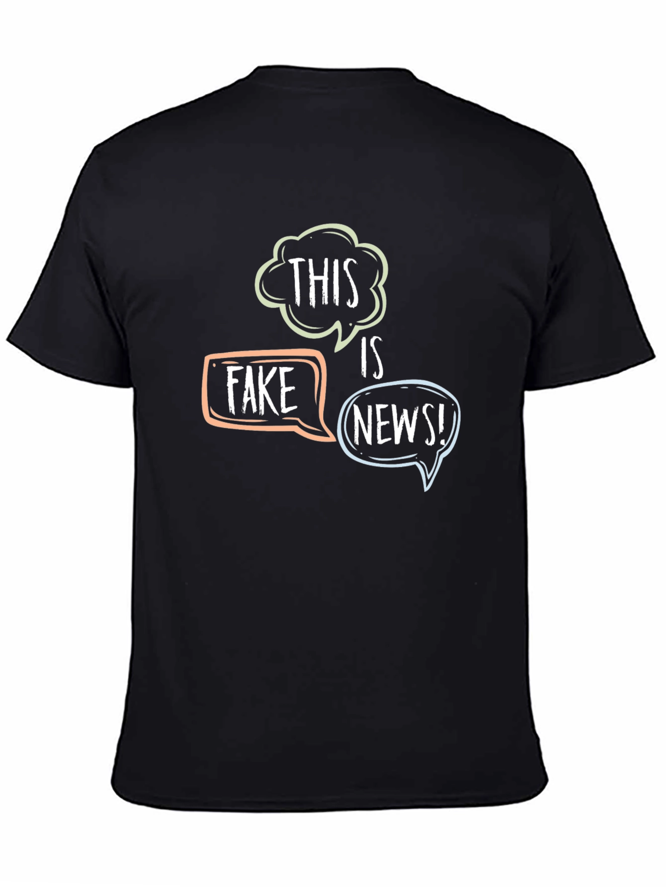 Black This Is Fake News Graphic T-Shirt view 4