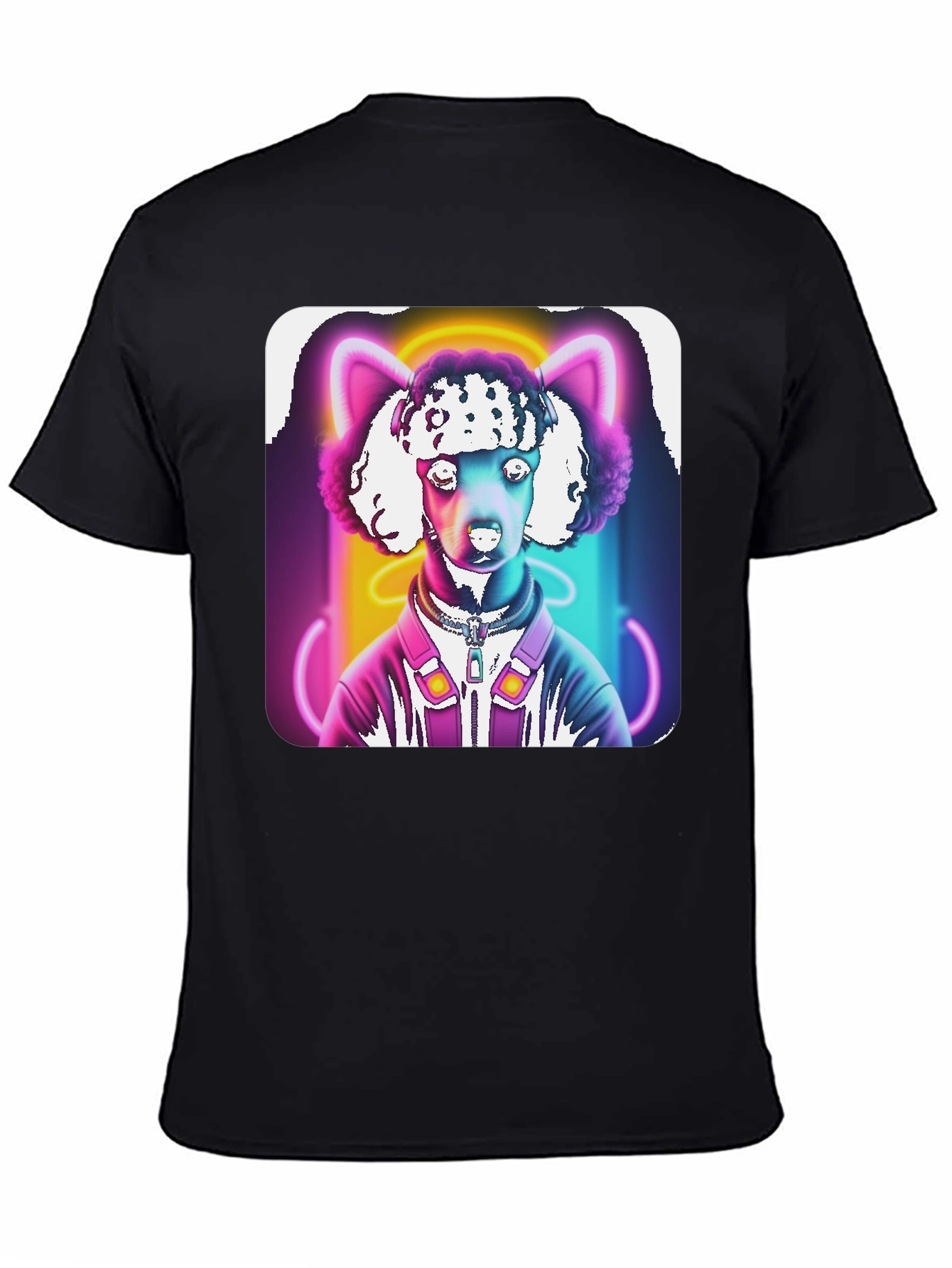 Black Neon Poodle DJ Graphic Tee view 4