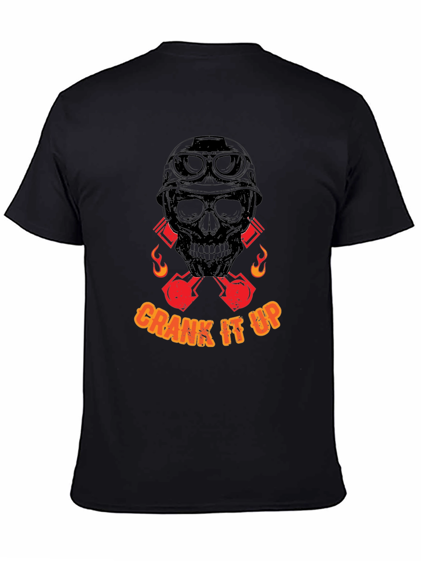 Black Crank It Up Skull Graphic T-Shirt - Black view 4