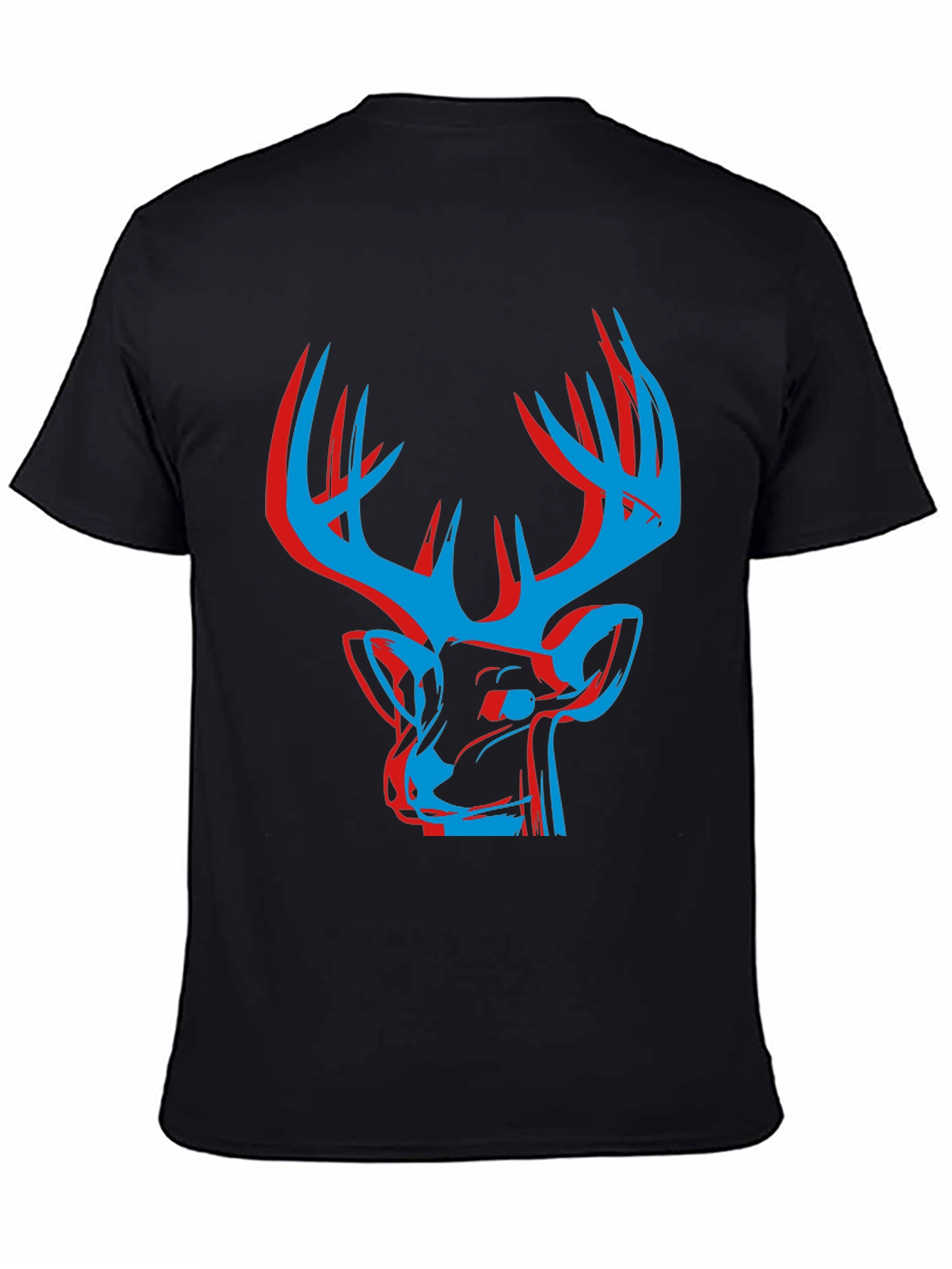 Black Modern Deer Graphic Tee - Black view 4