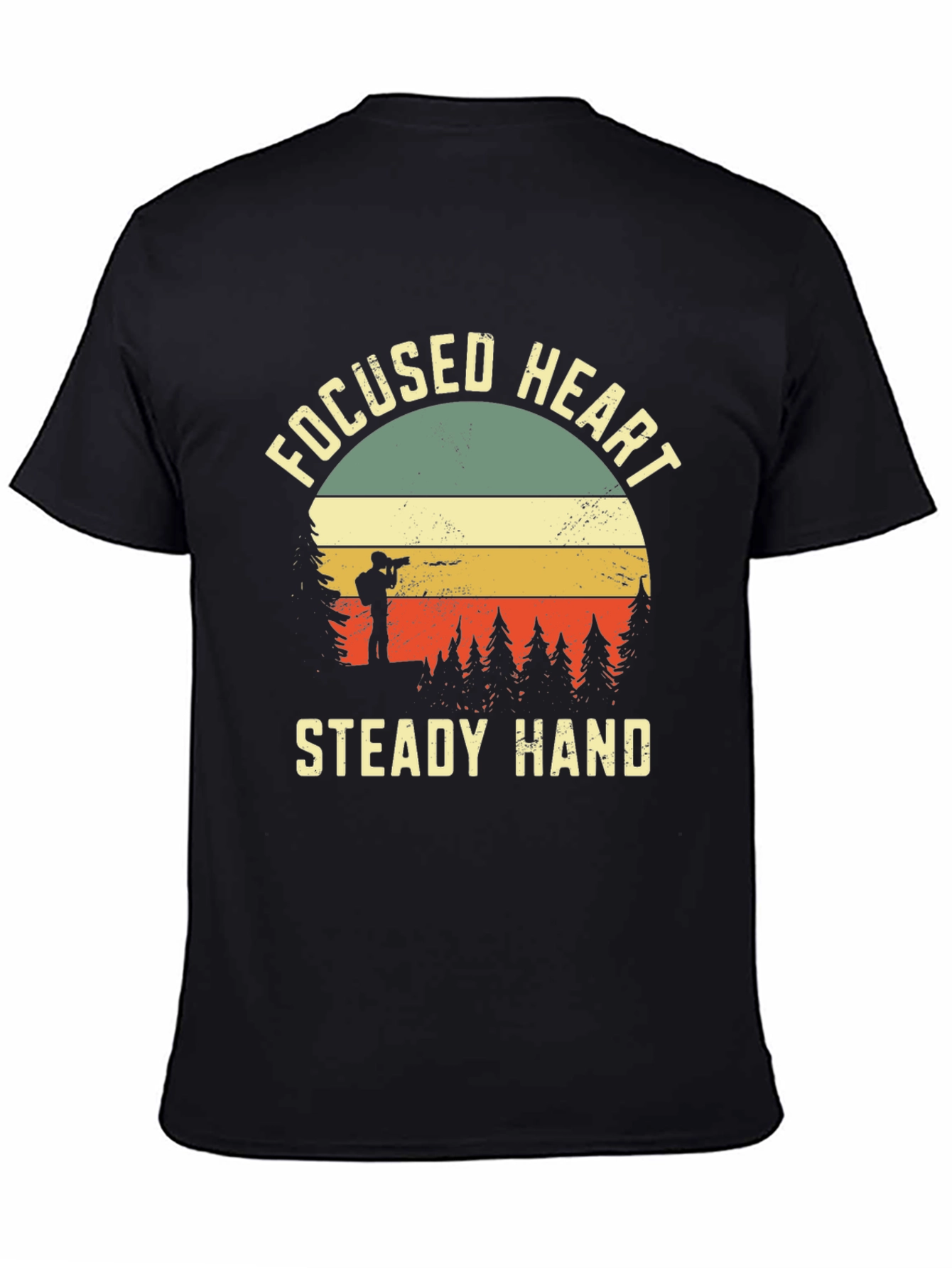 Black Focused Heart Steady Hand Graphic Tee view 4