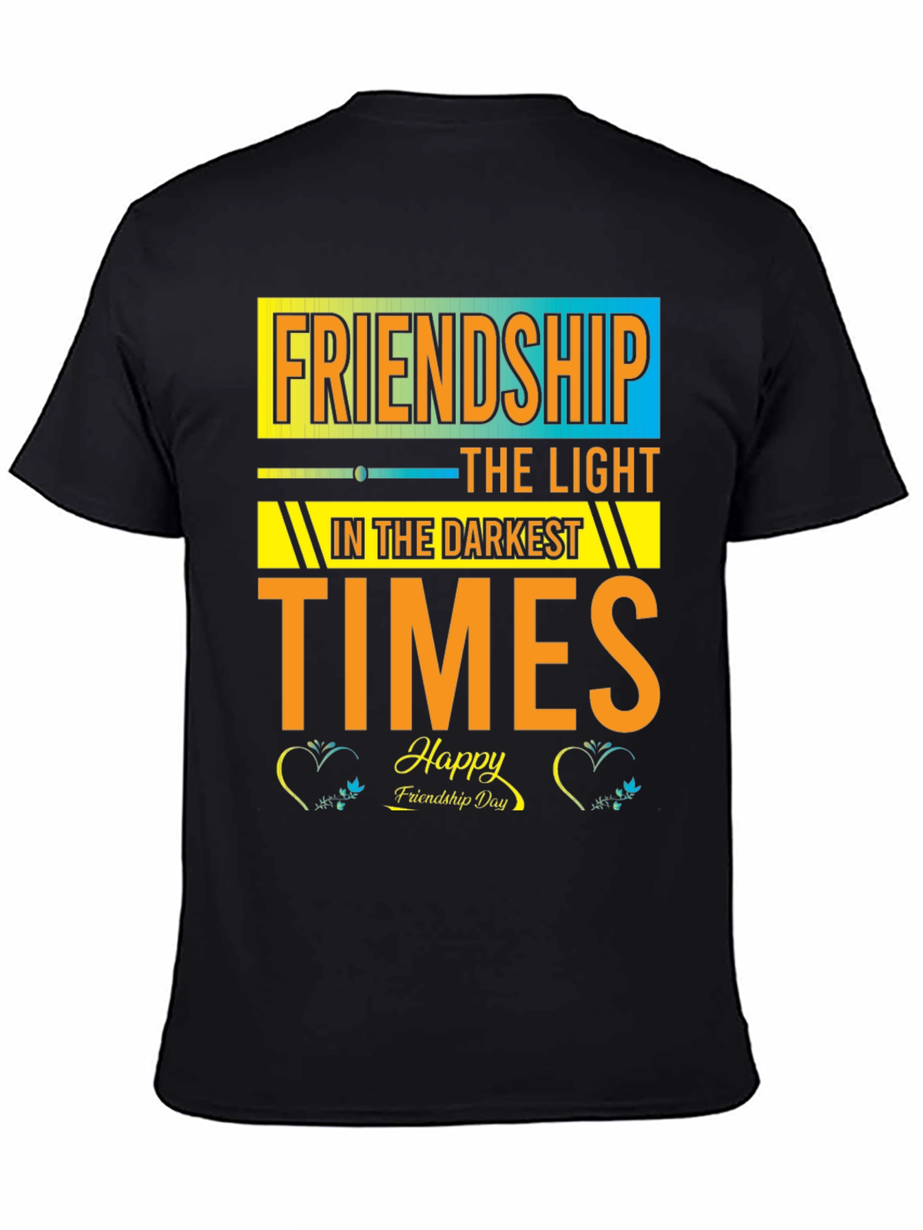 Black Friendship Day Graphic T-Shirt view 4