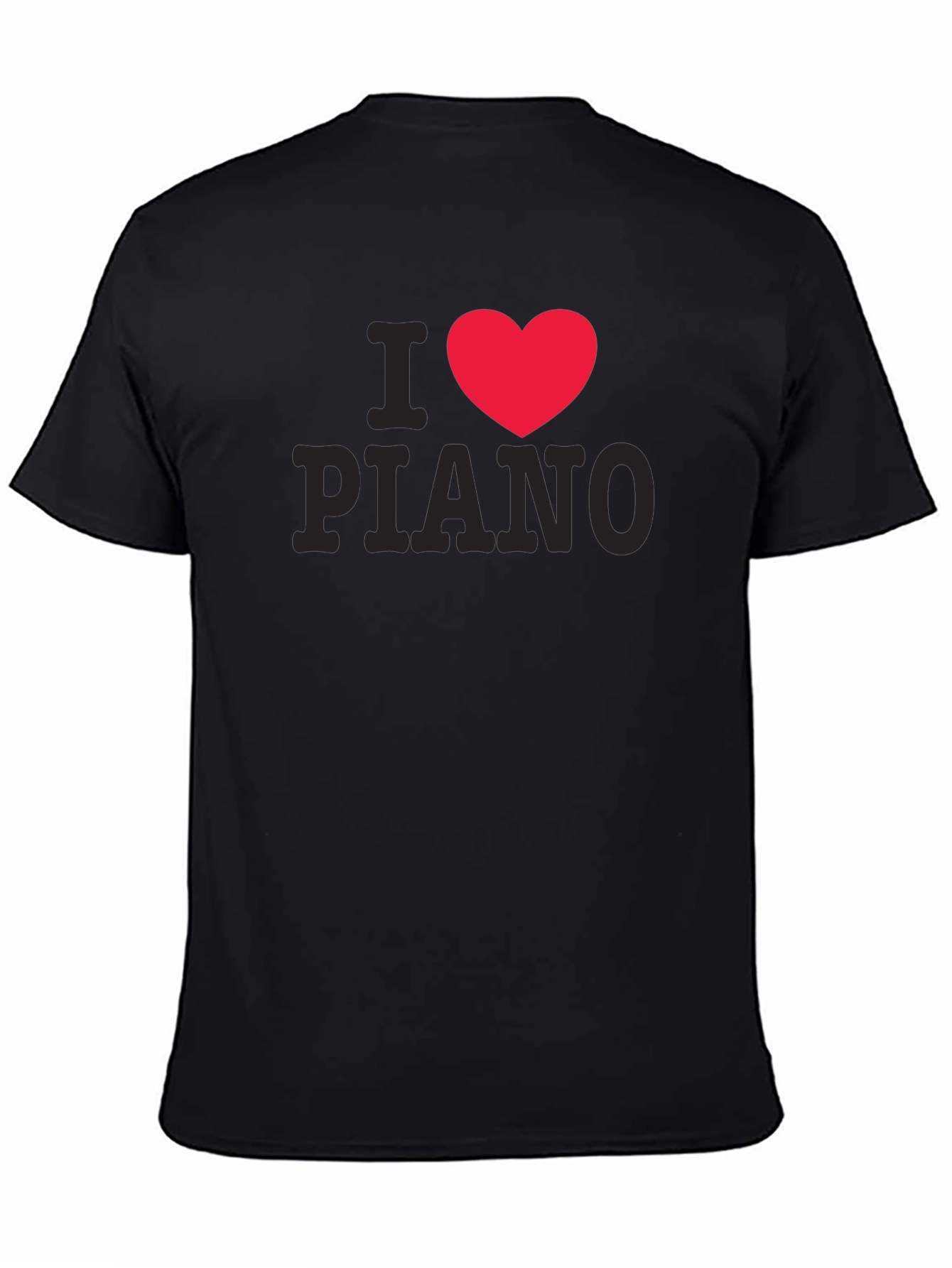 Black I Heart Piano T-Shirt - Music Lover Tee view 4