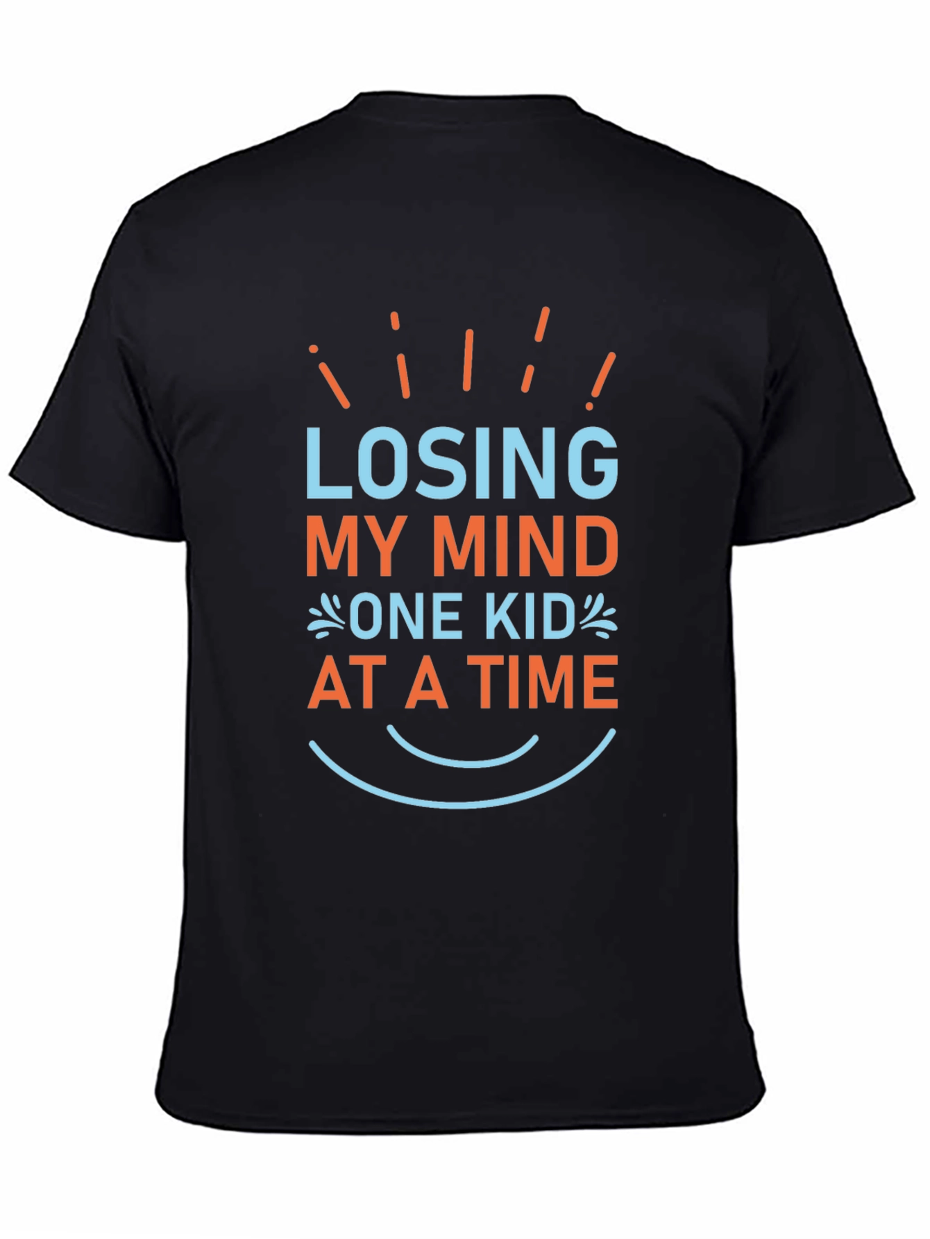 Black Losing My Mind One Kid at a Time Graphic Tee view 4