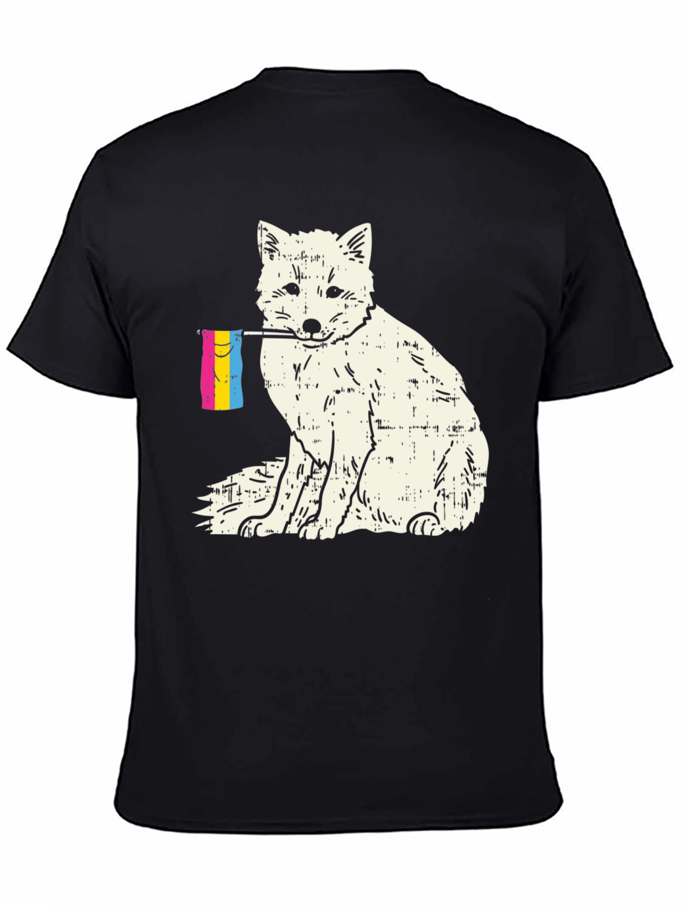 Black Pansexual Pride Fox T-Shirt view 4