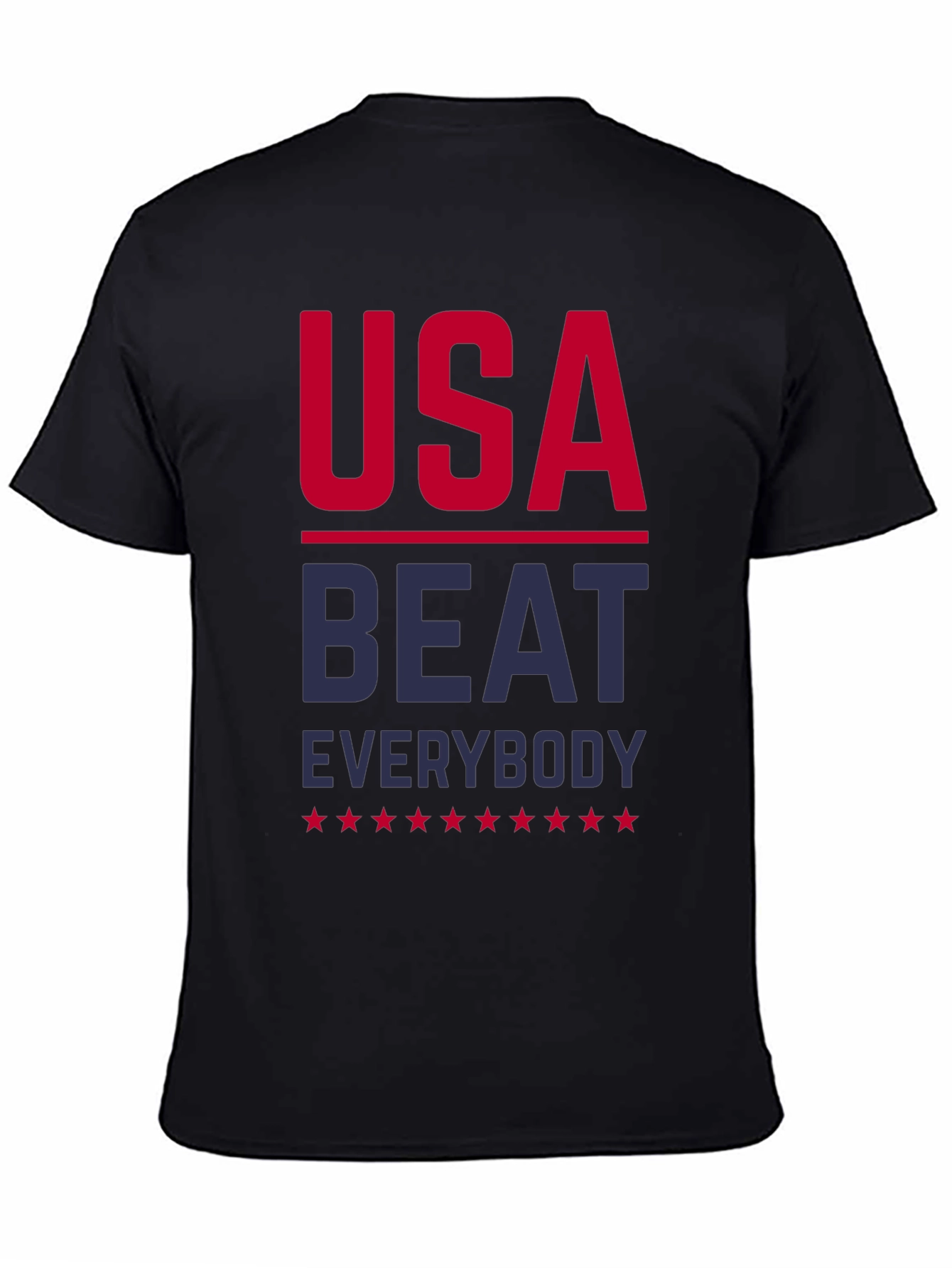 Black USA Beat Everybody Patriotic T-Shirt view 4