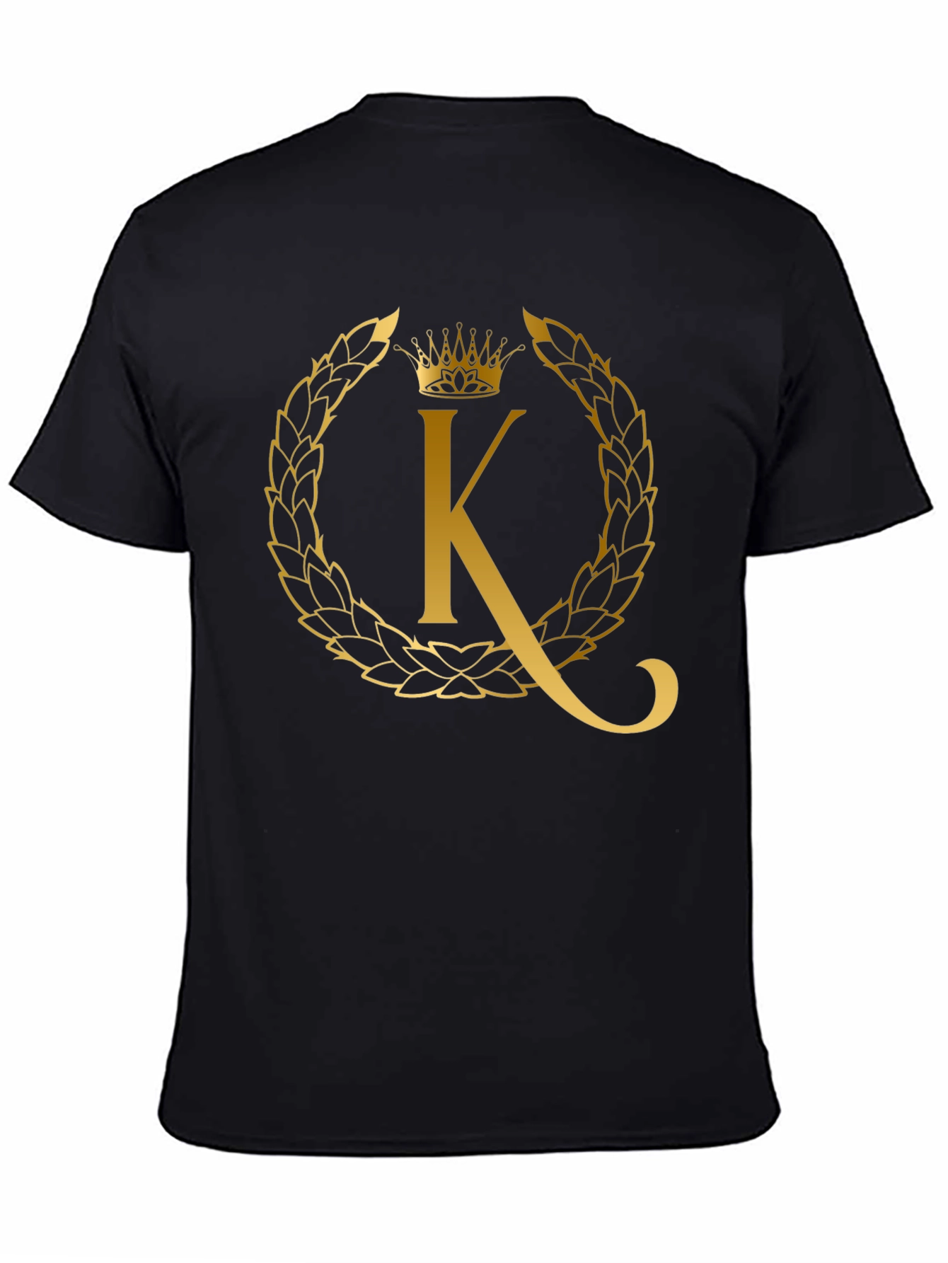 Black Golden 'K' Crown Tee - Stylish Men's Graphic T-Shirt view 4