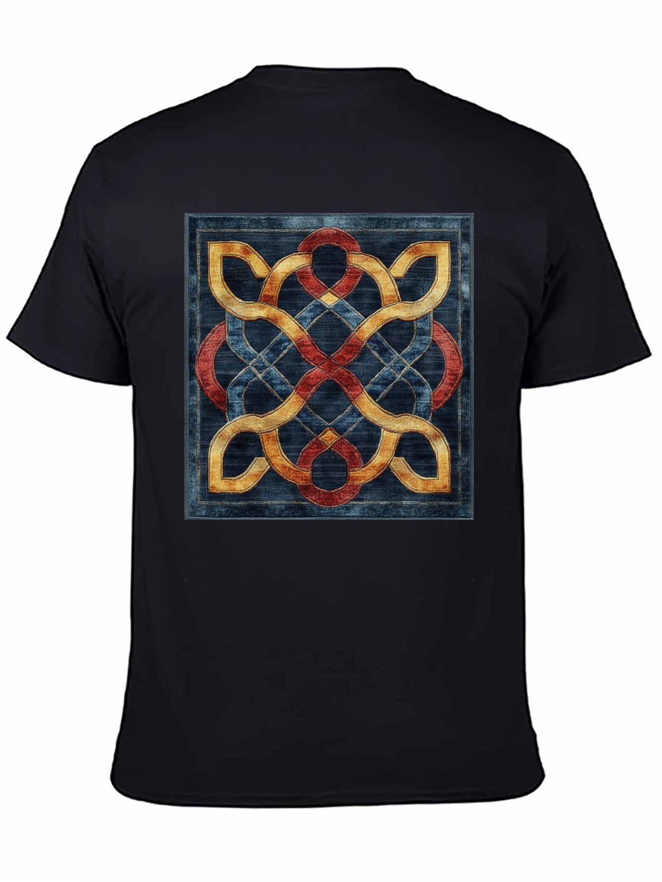 Black Celtic Knot T-Shirt - Intricate Woven Design view 4