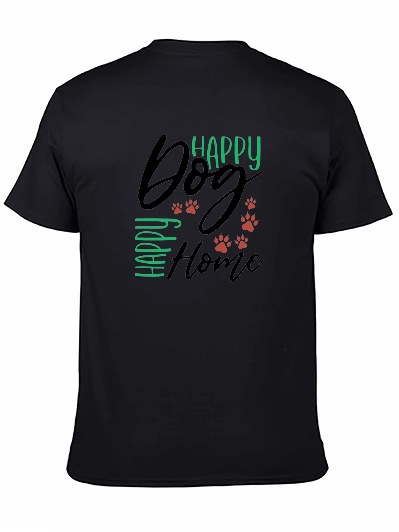 Black Happy Dog Happy Home Graphic Tee view 4