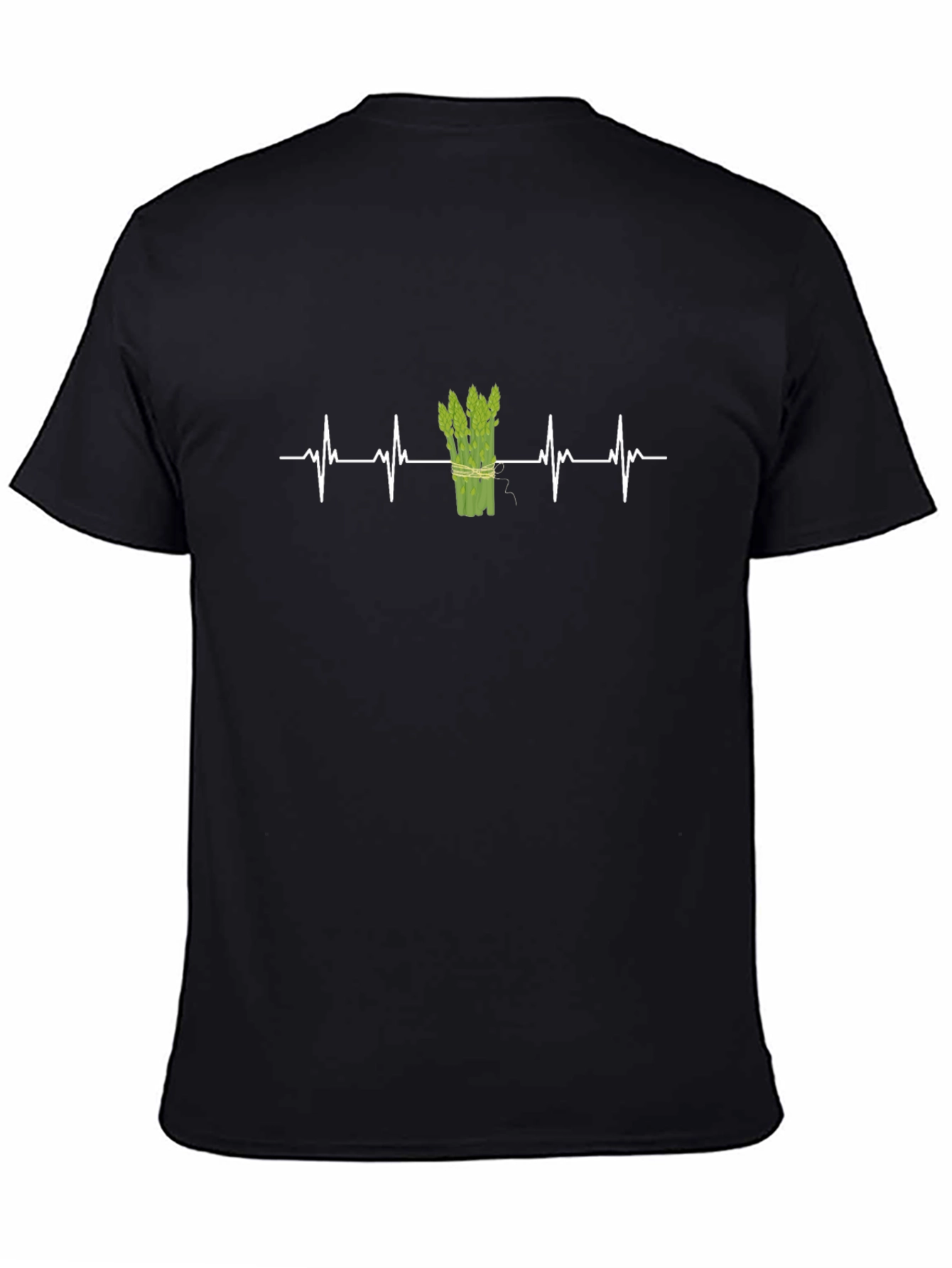 Asparagus Heartbeat T-Shirt - Black, Unisex - 4