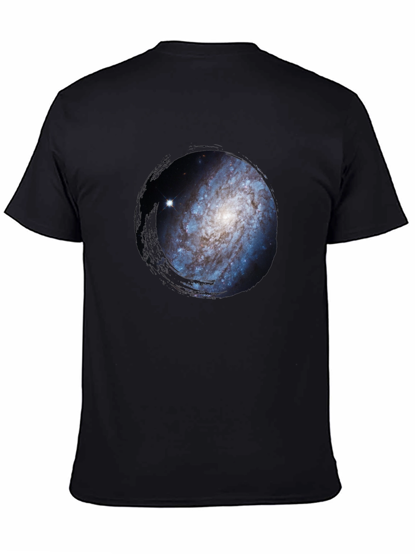 Black Galaxy Print Crew Neck Tee view 4