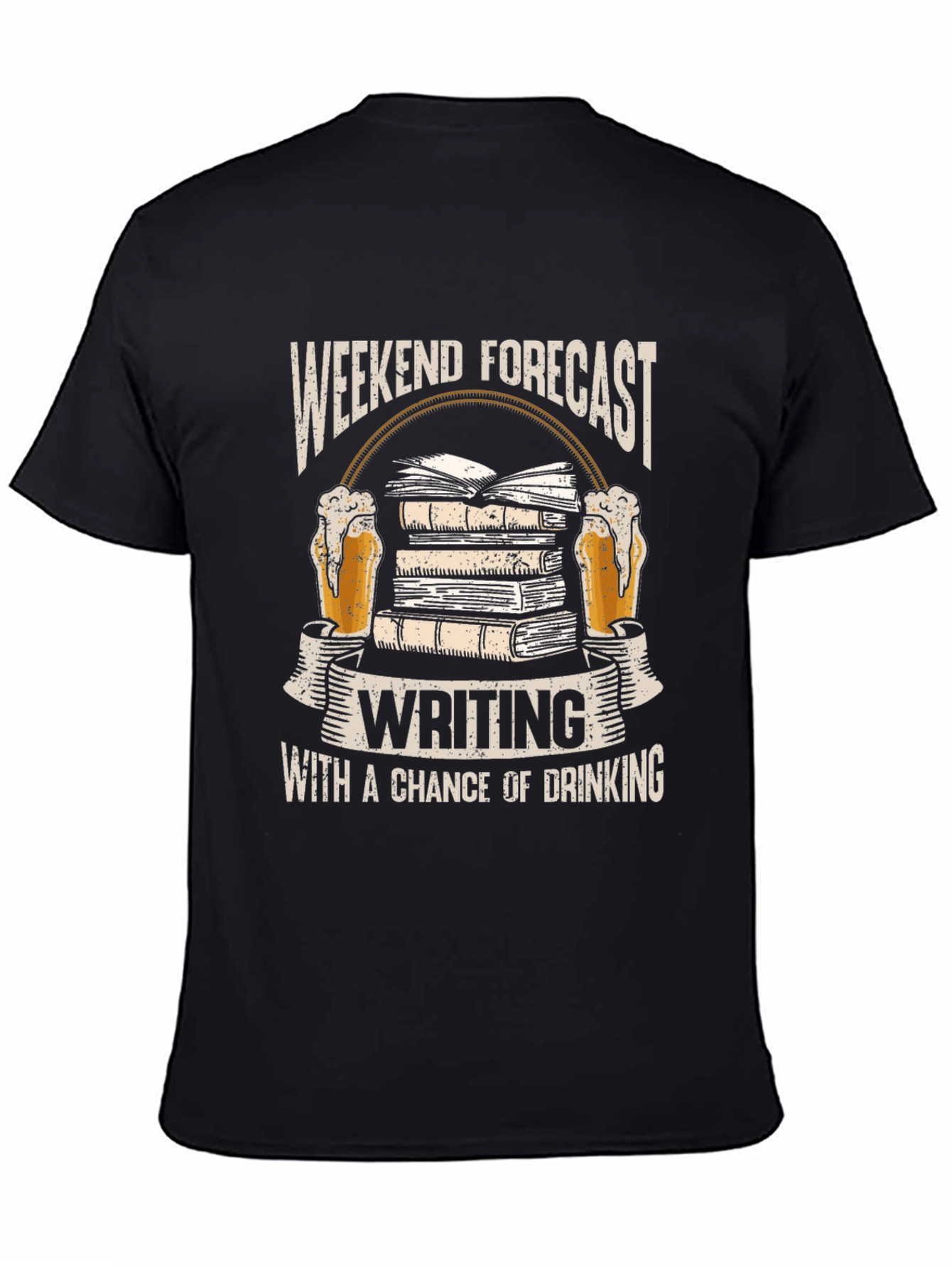 Black Weekend Forecast Writing T-Shirt view 4