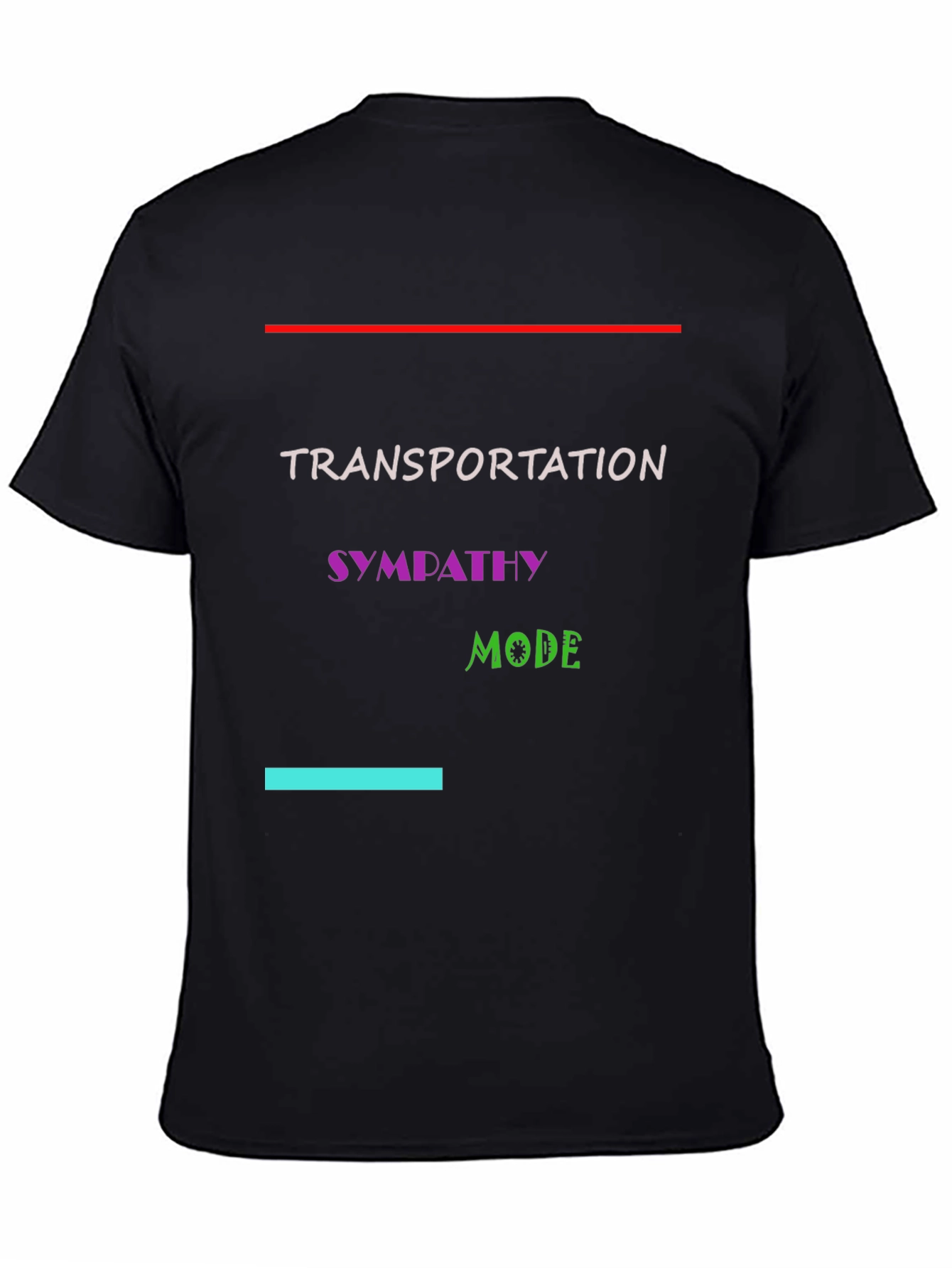Black Transportation Sympathy Mode Black T-Shirt view 4