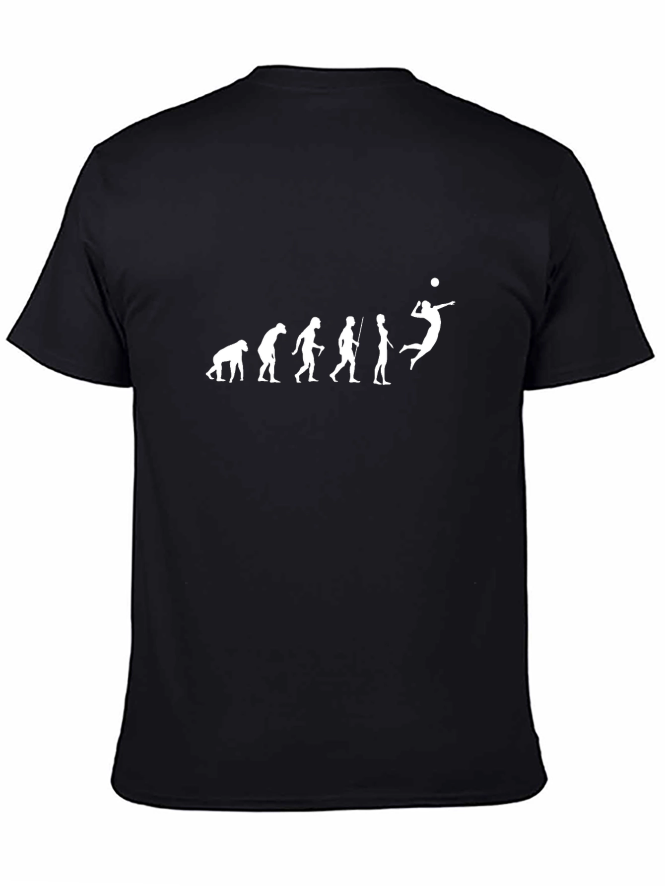 Black Volleyball Evolution Graphic T-Shirt view 4