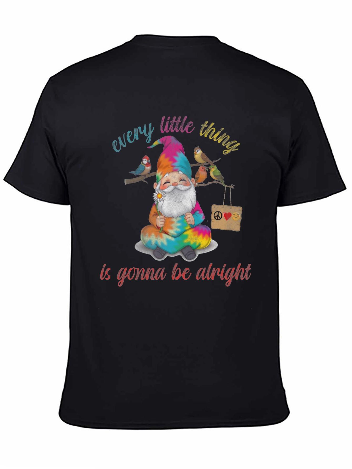 Black Every Little Thing Gnome T-Shirt view 4