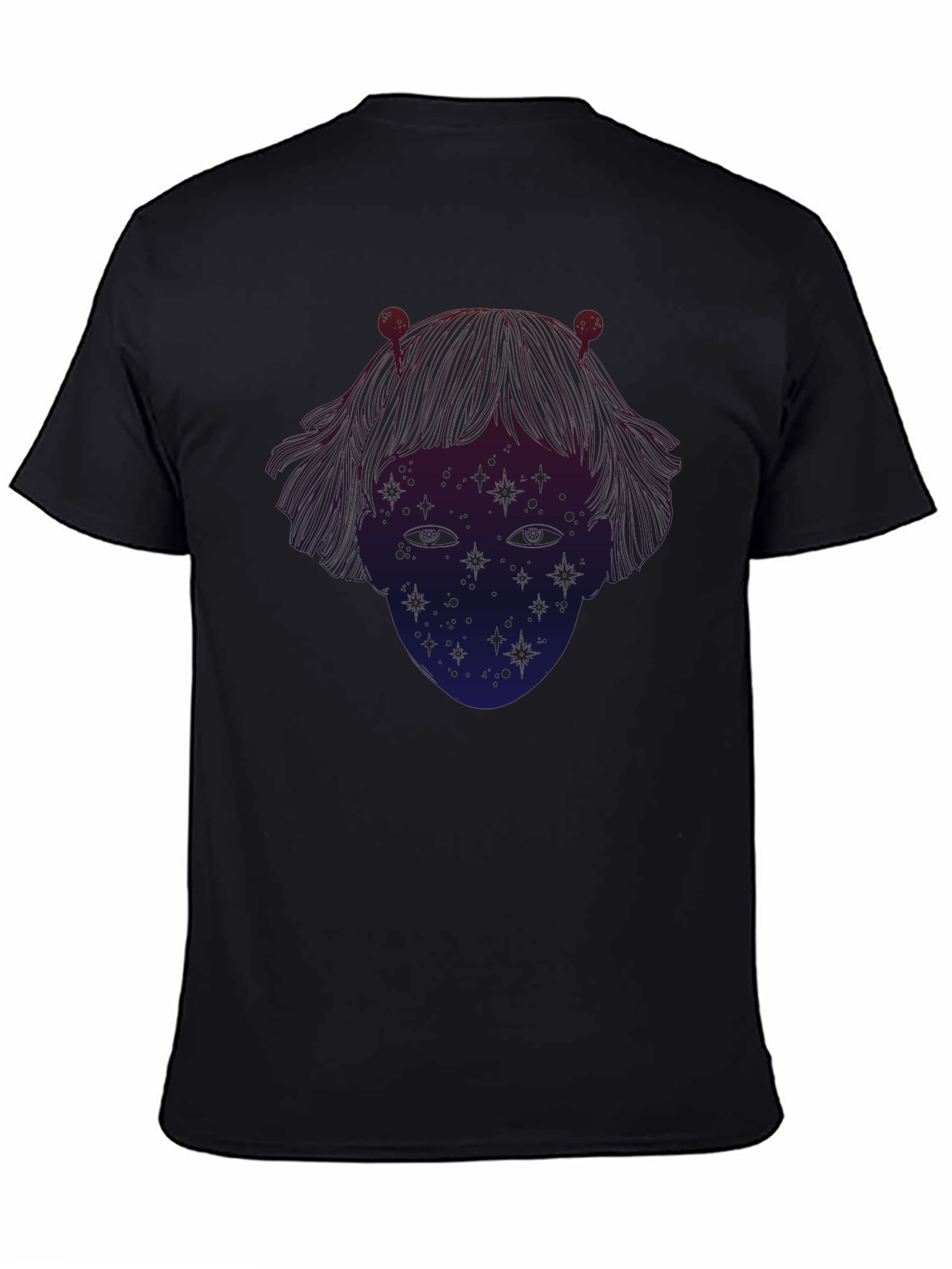 Cosmic Girl T-Shirt - Black - Unique Starry Design - 4