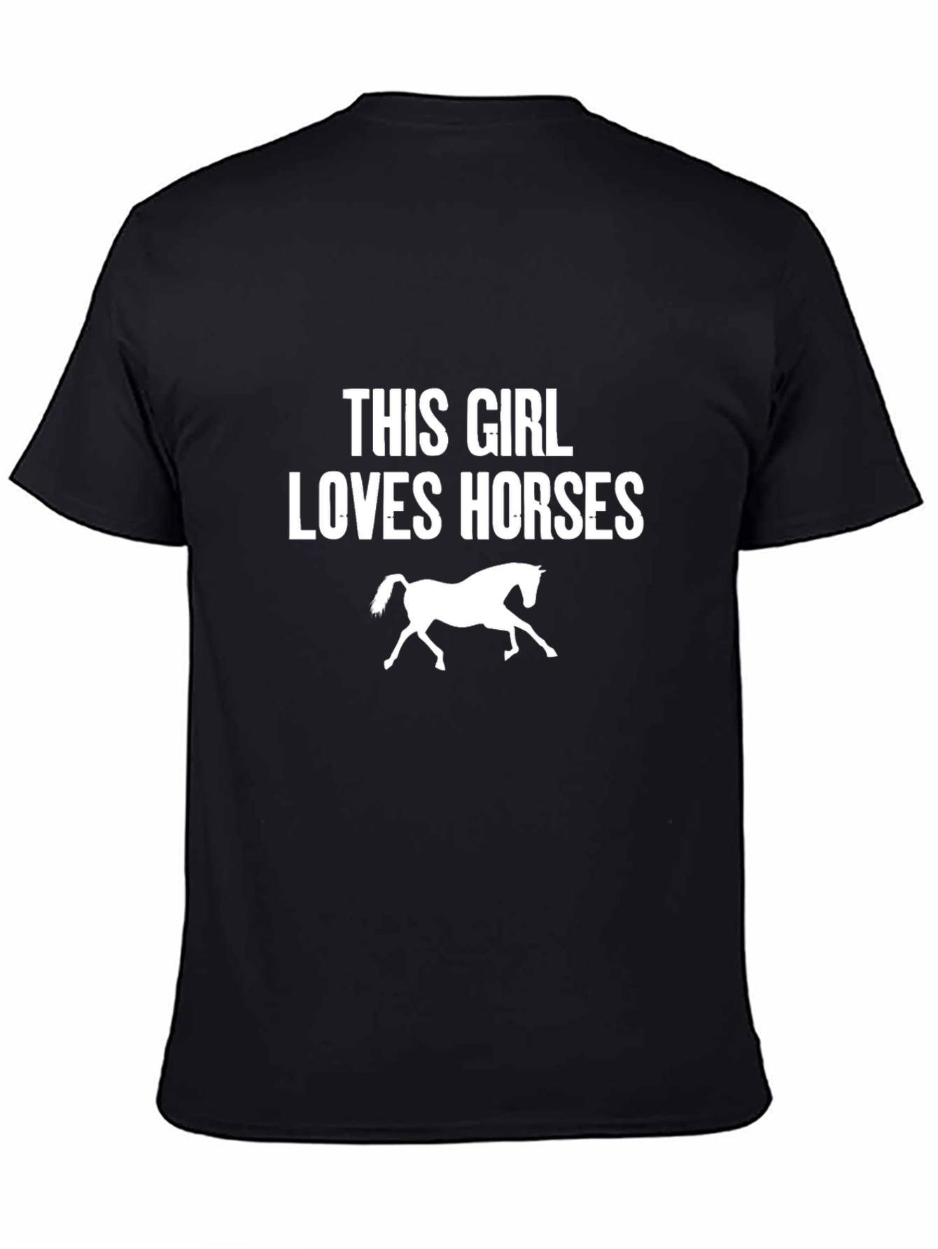Black This Girl Loves Horses Black Graphic Tee view 4
