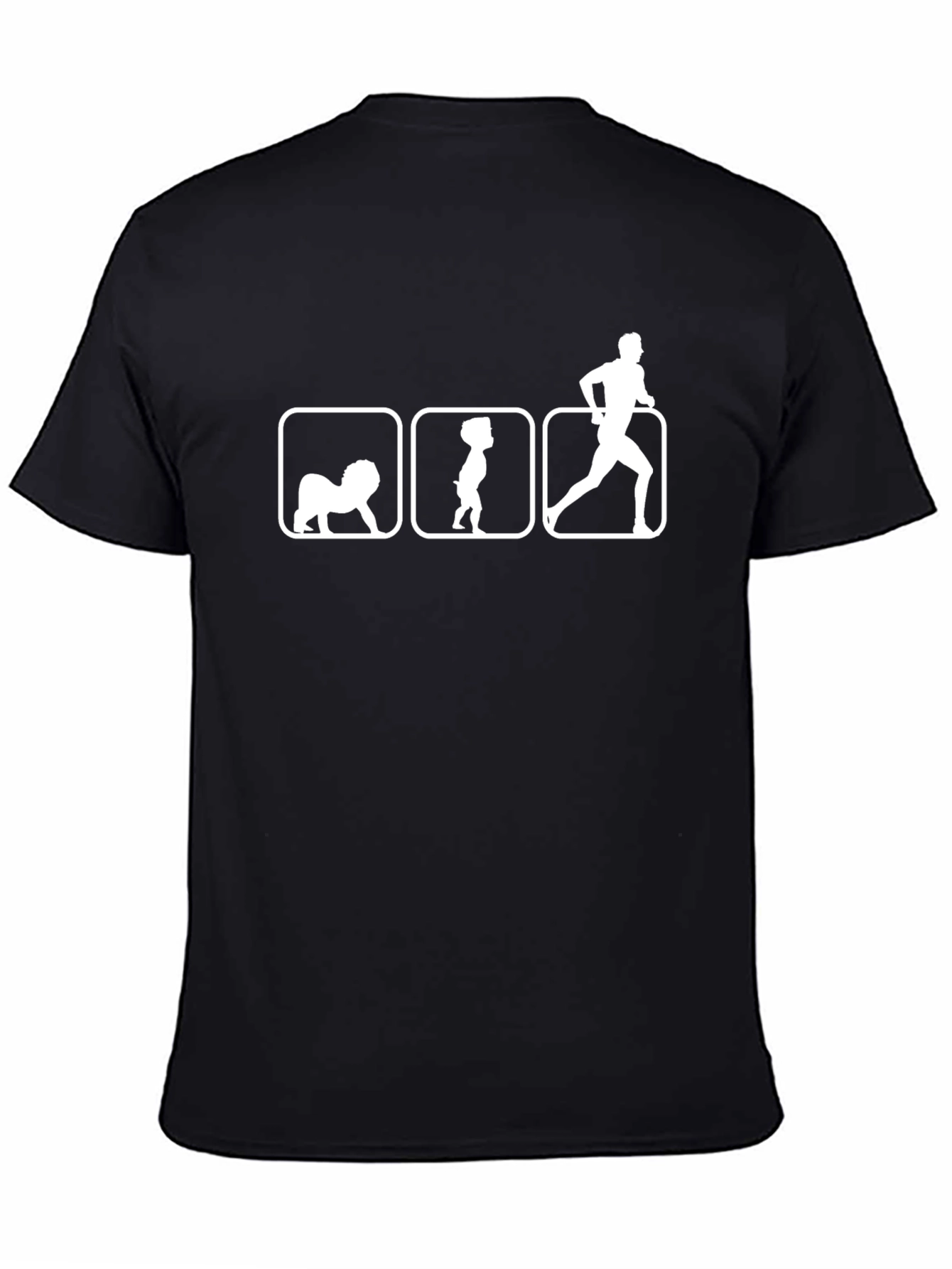 Black Humorous Running T-Shirt: Walk, Pee, Run! view 4
