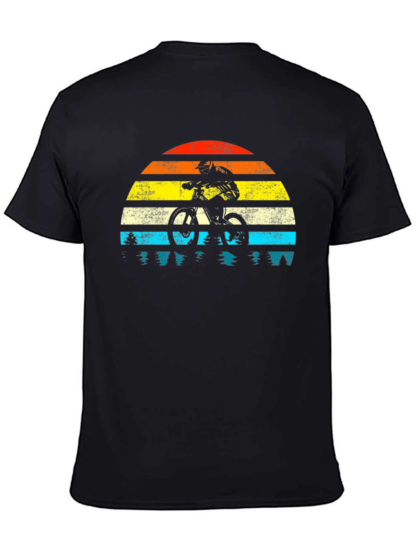 Black Mountain Biker Sunset Graphic Tee - Black view 4