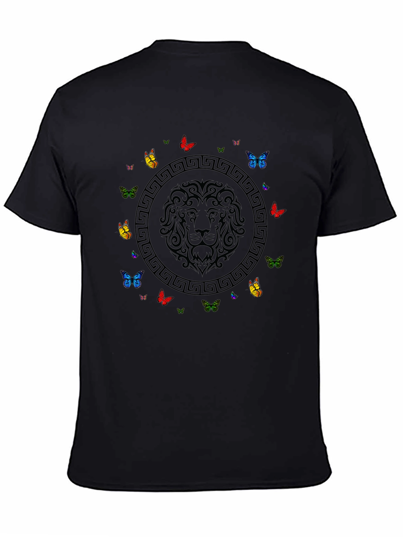 Black Lion & Butterfly Graphic Tee - Black view 4
