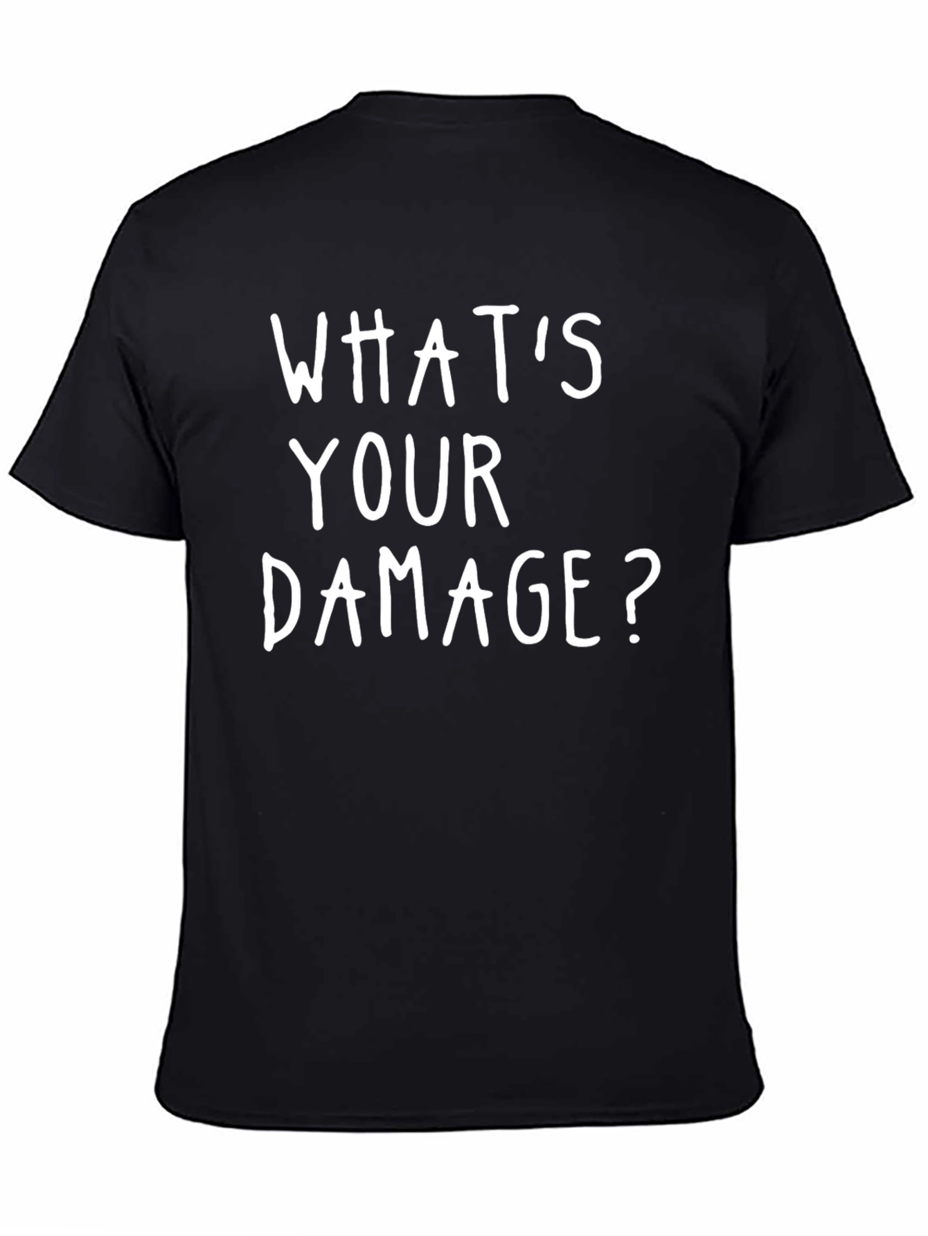 Black What's Your Damage? Black Graphic T-Shirt view 4