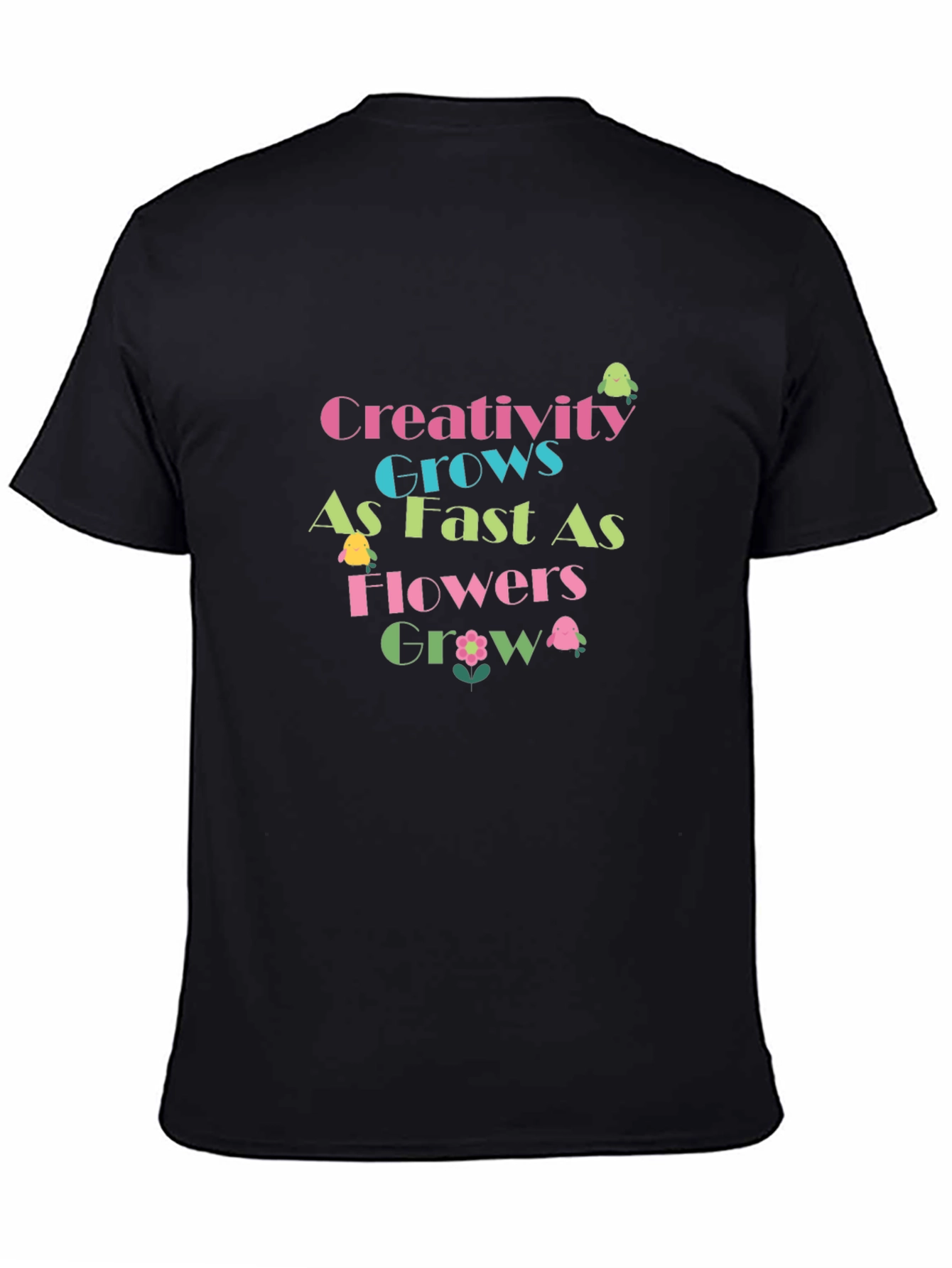 Black Creativity Grows T-Shirt - Black Graphic Tee view 4