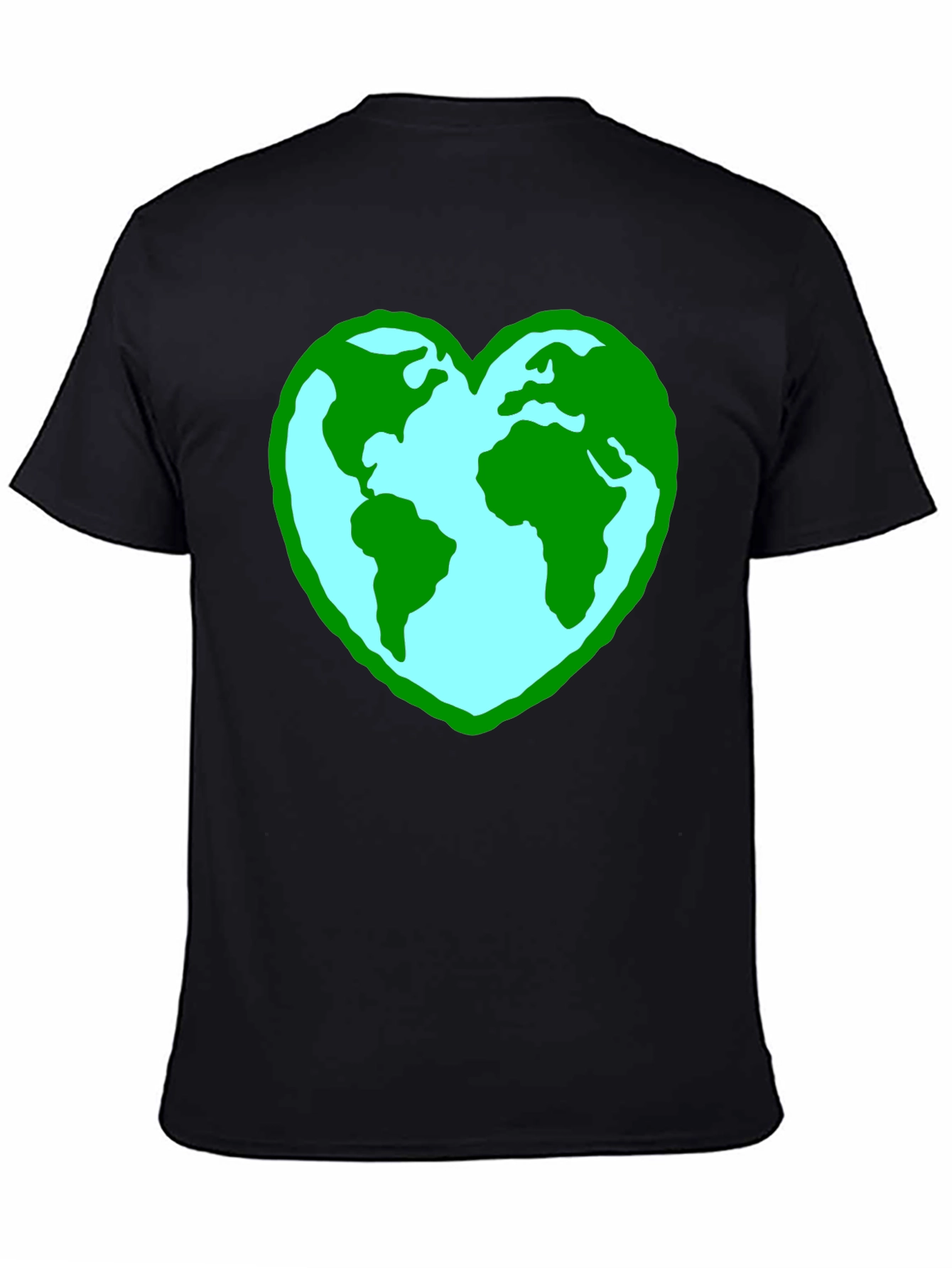 Black Earth Heart Graphic Tee - Black Unisex Shirt view 4