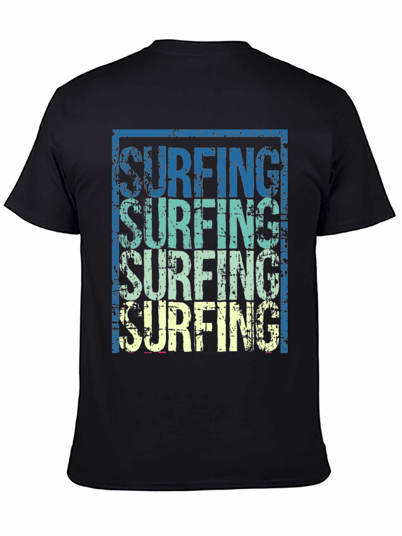 Black Vintage Surfing T-Shirt - Retro Style view 4