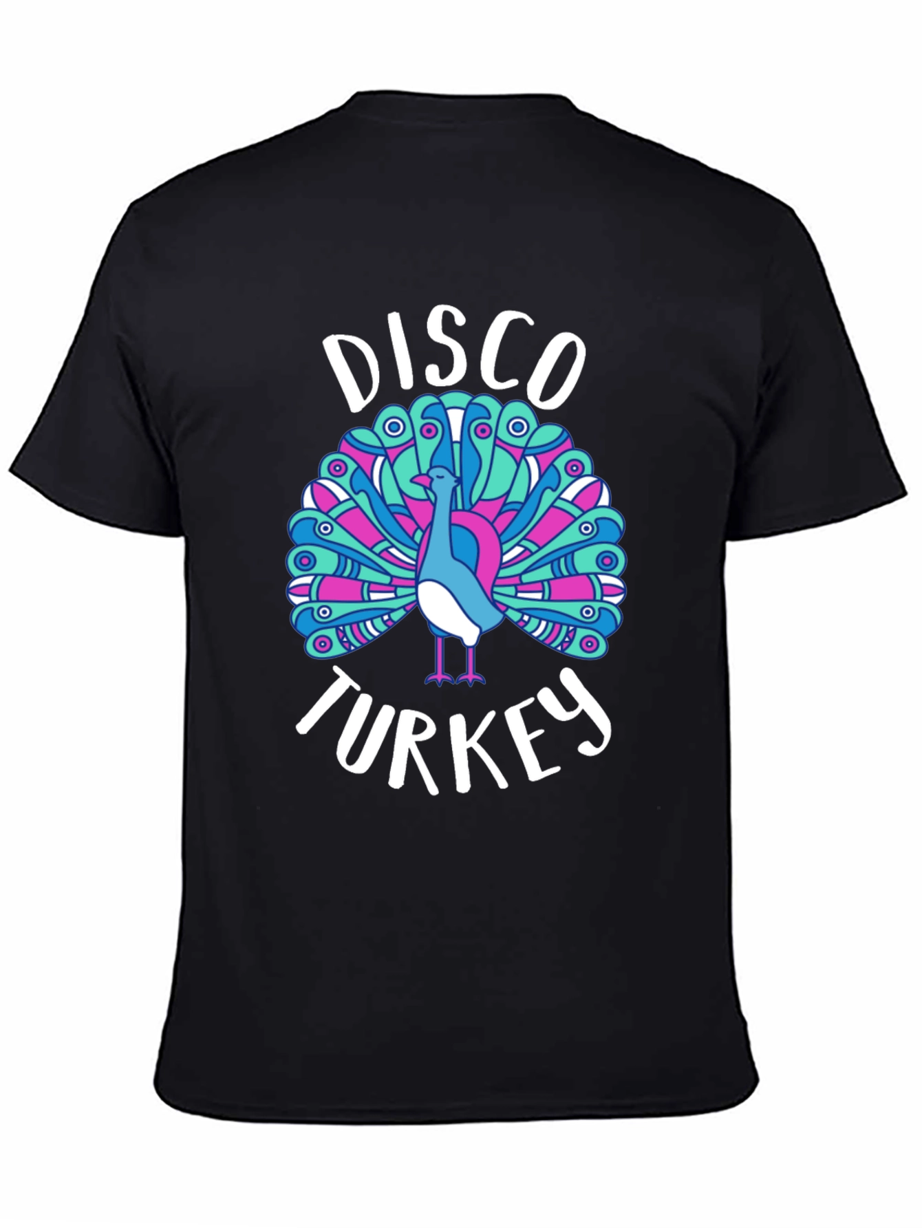 Black Disco Turkey Graphic T-Shirt view 4