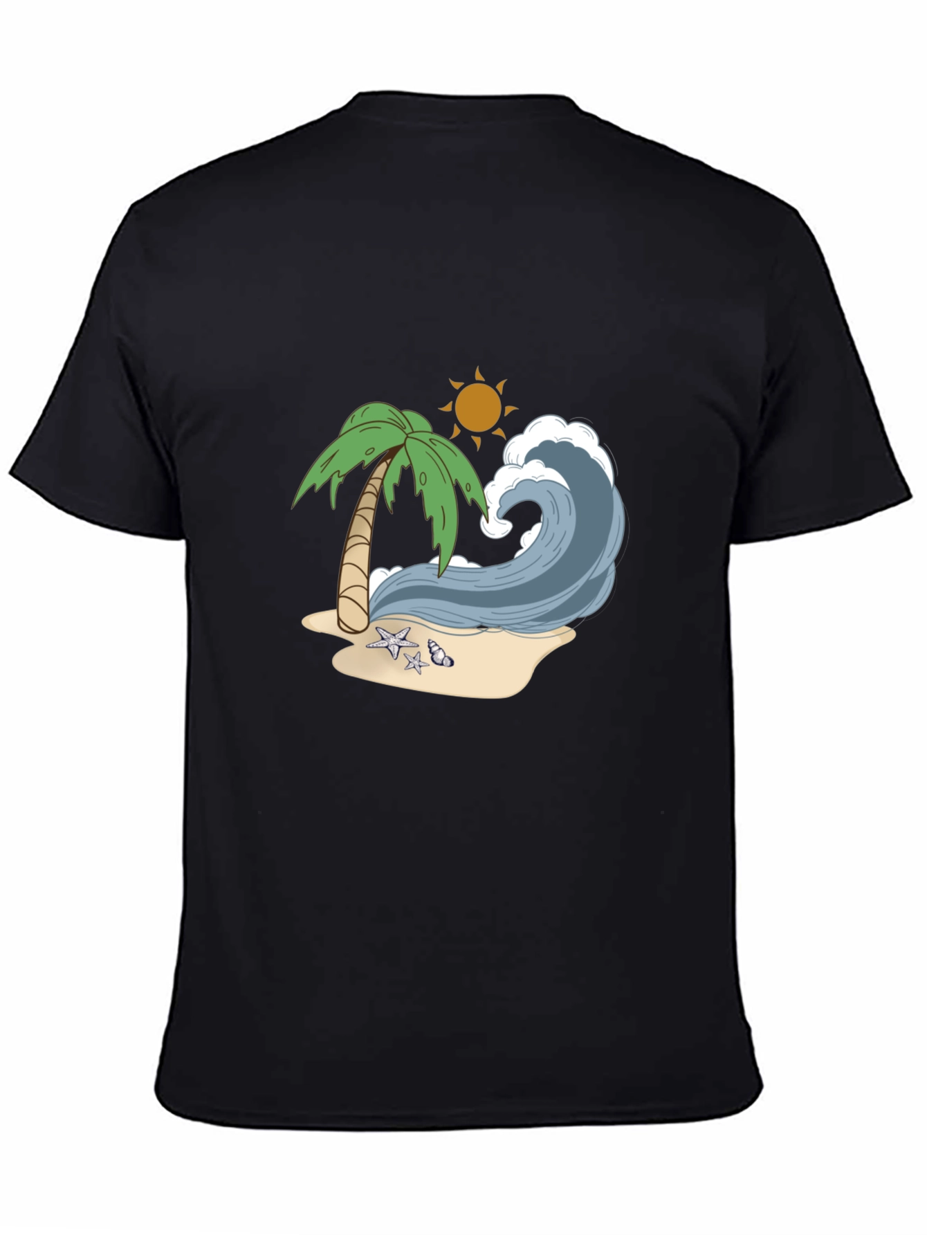 Black Beach Wave Graphic Tee - Tropical Vibes view 4