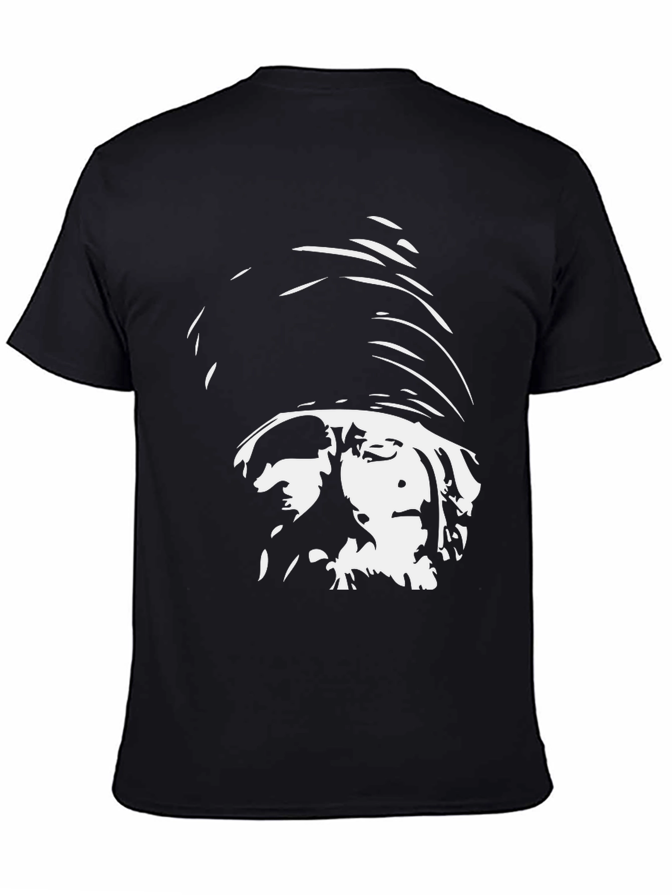 Black Unique Graphic Print Black T-Shirt view 4