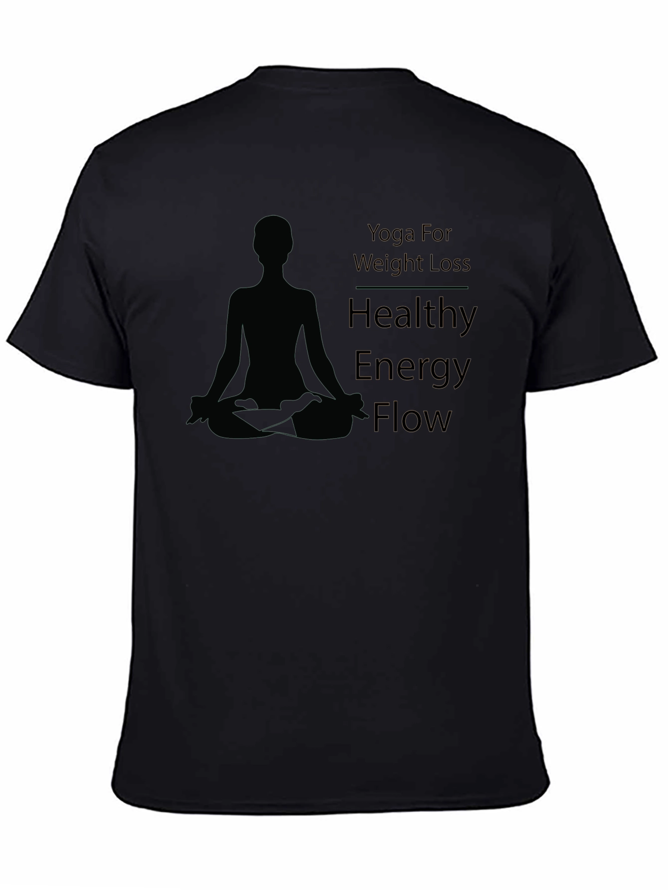 Black Yoga Weight Loss Healthy Energy Flow Graphic Tee view 4
