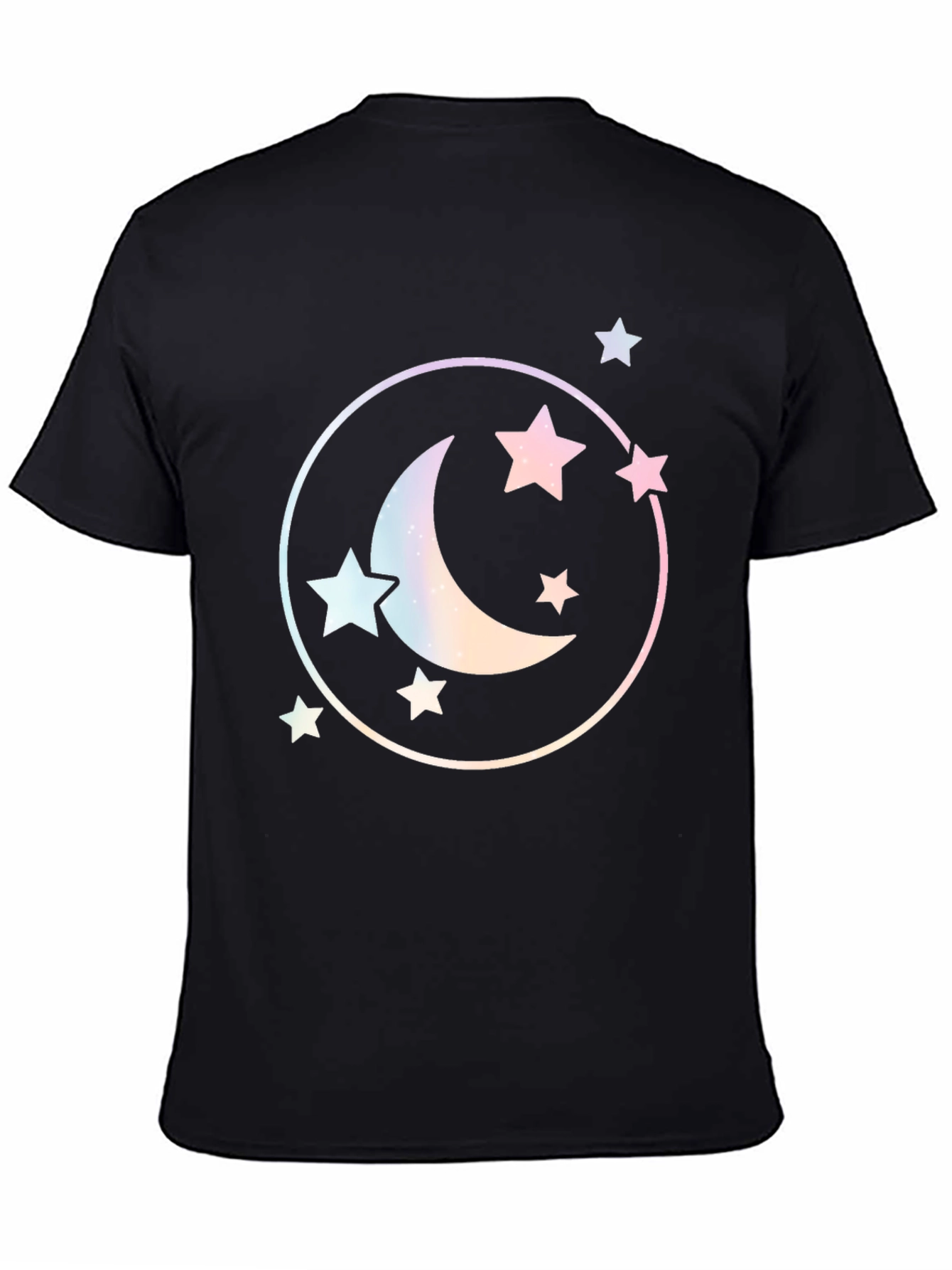 Black Moon & Stars Graphic Tee - Black Unisex T-Shirt view 4