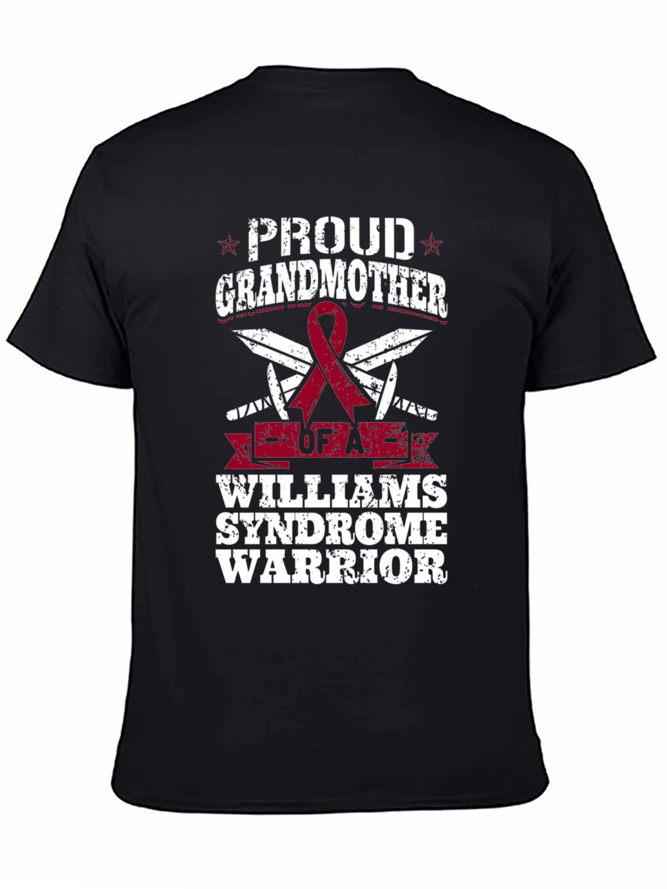 Black Proud Grandmother Williams Syndrome Warrior T-Shirt view 4